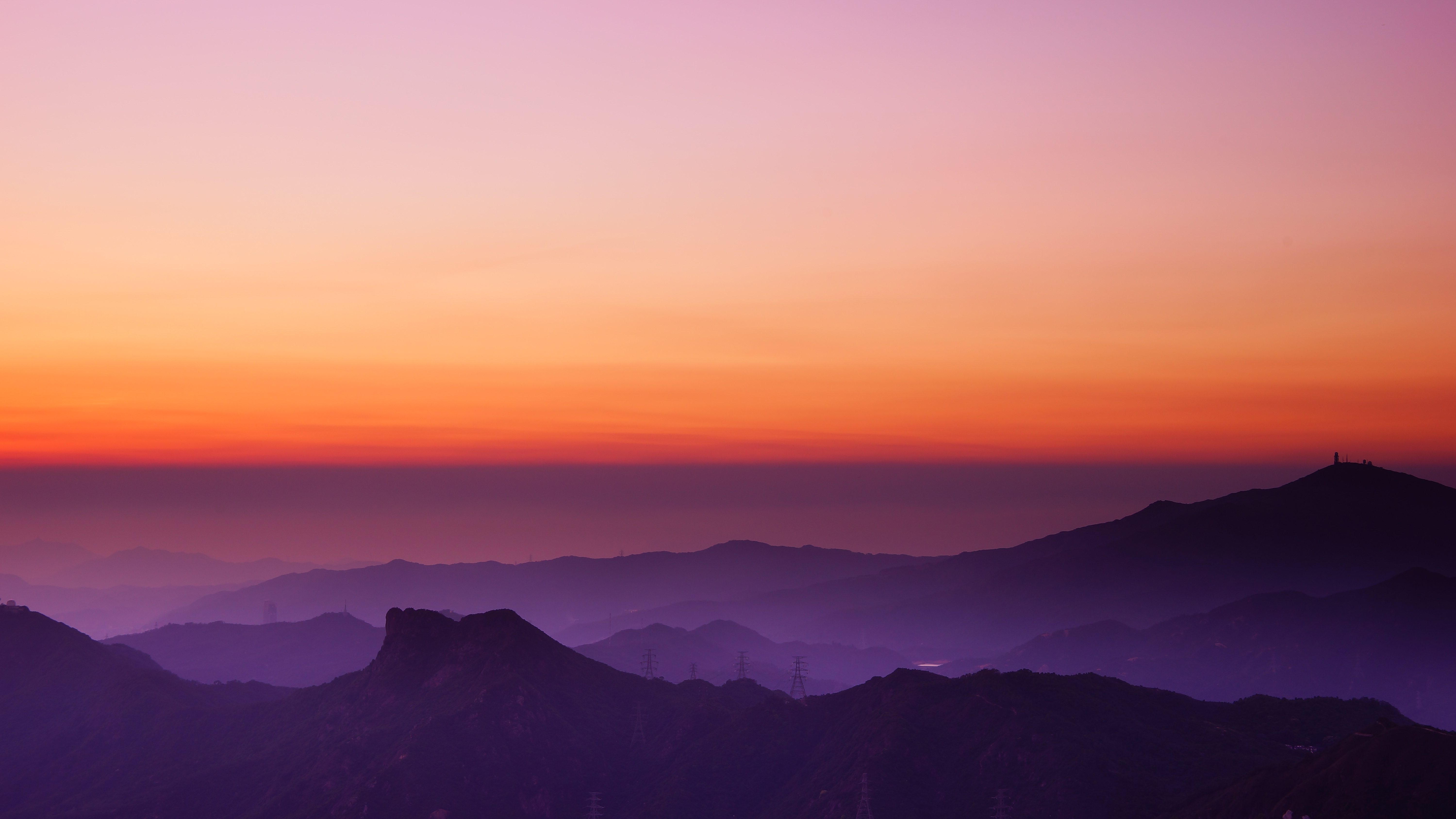 Wallpapers sunset horizon mountains on the desktop
