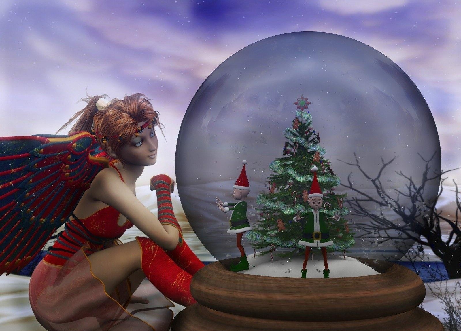 Обои дерево эльфы мяч на рабочий стол