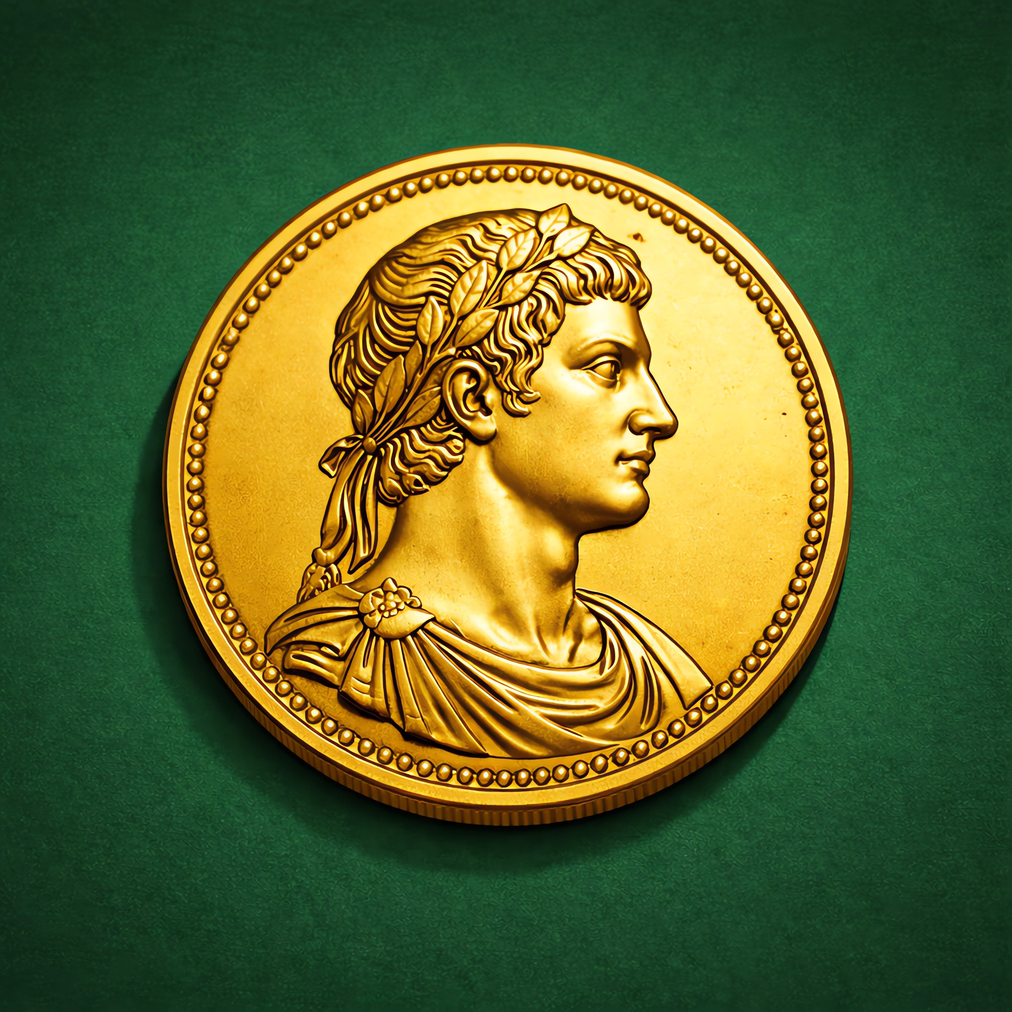 Бесплатное фото Золотой империал на зелёном фоне