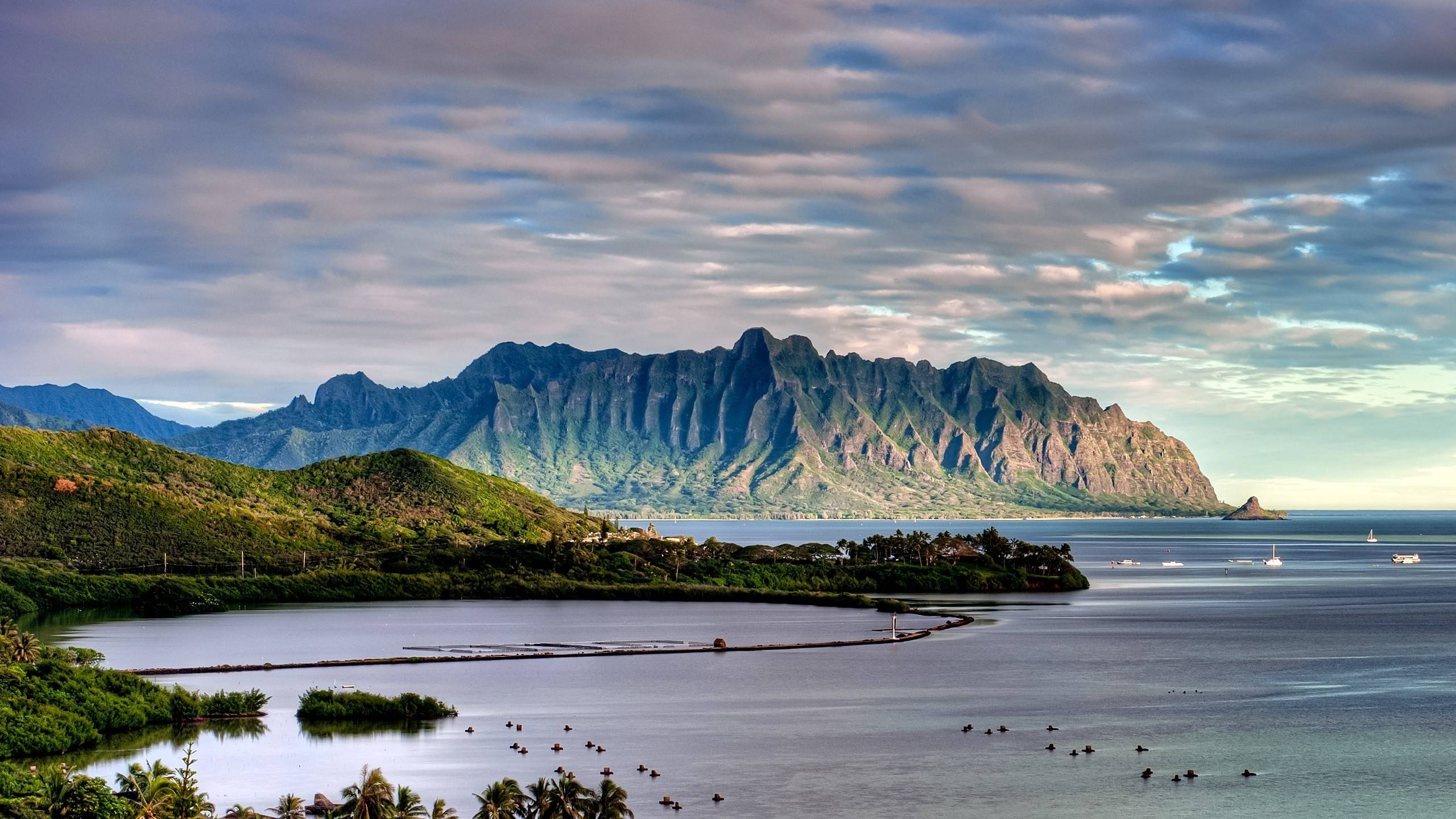 Wallpapers the mountains to the ocean mountains boats on the desktop