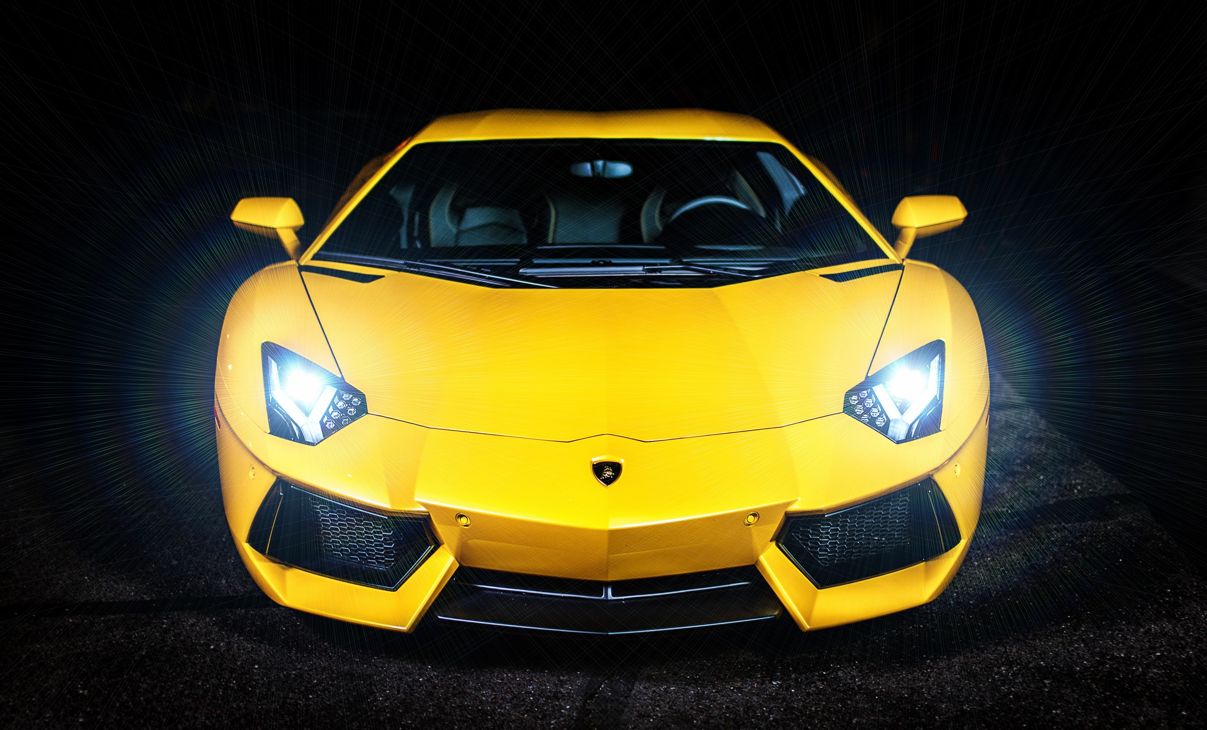 Free photo Yellow lamborghini murcielago.