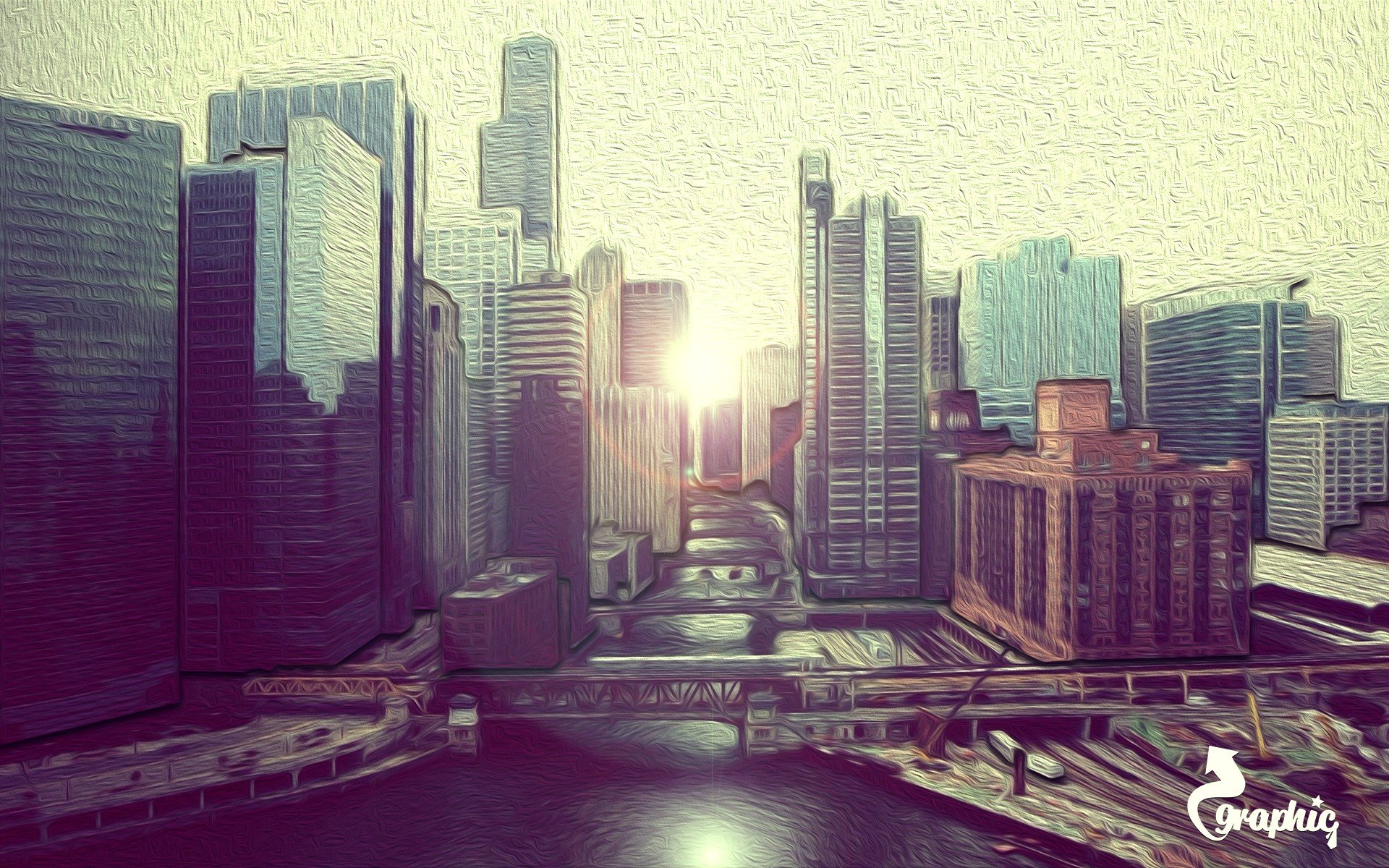 Обои городской пейзаж редактирование мансара на рабочий стол