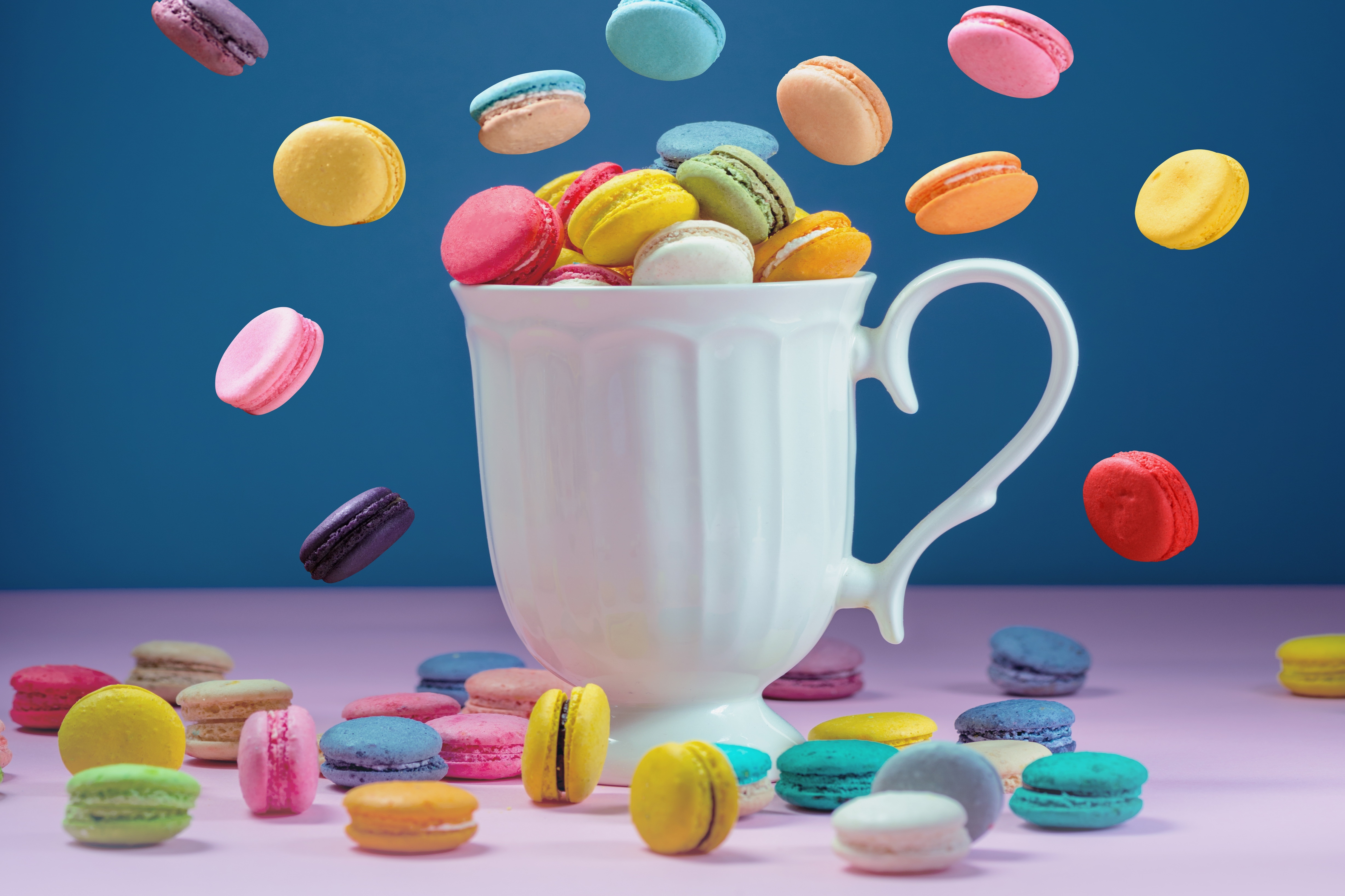 Wallpapers pastry sweets wallpaper macaron cup on the desktop