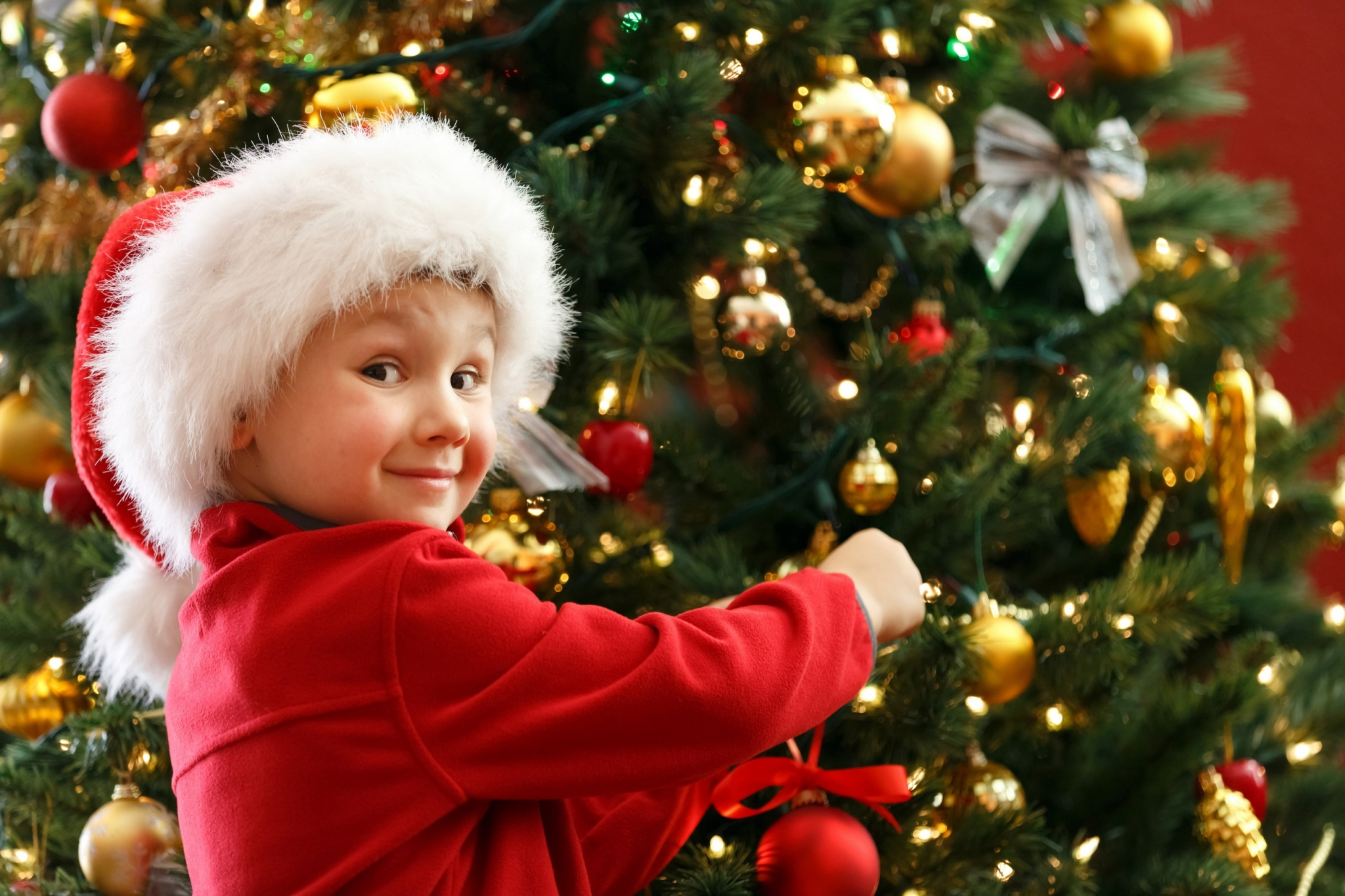 Wallpapers a boy child new year`s hat on the desktop