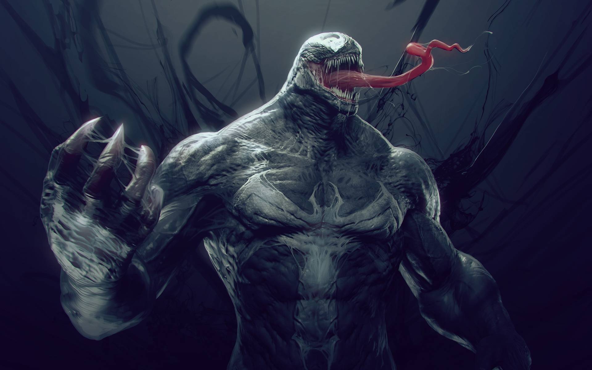 Wallpapers venom vein man spider on the desktop