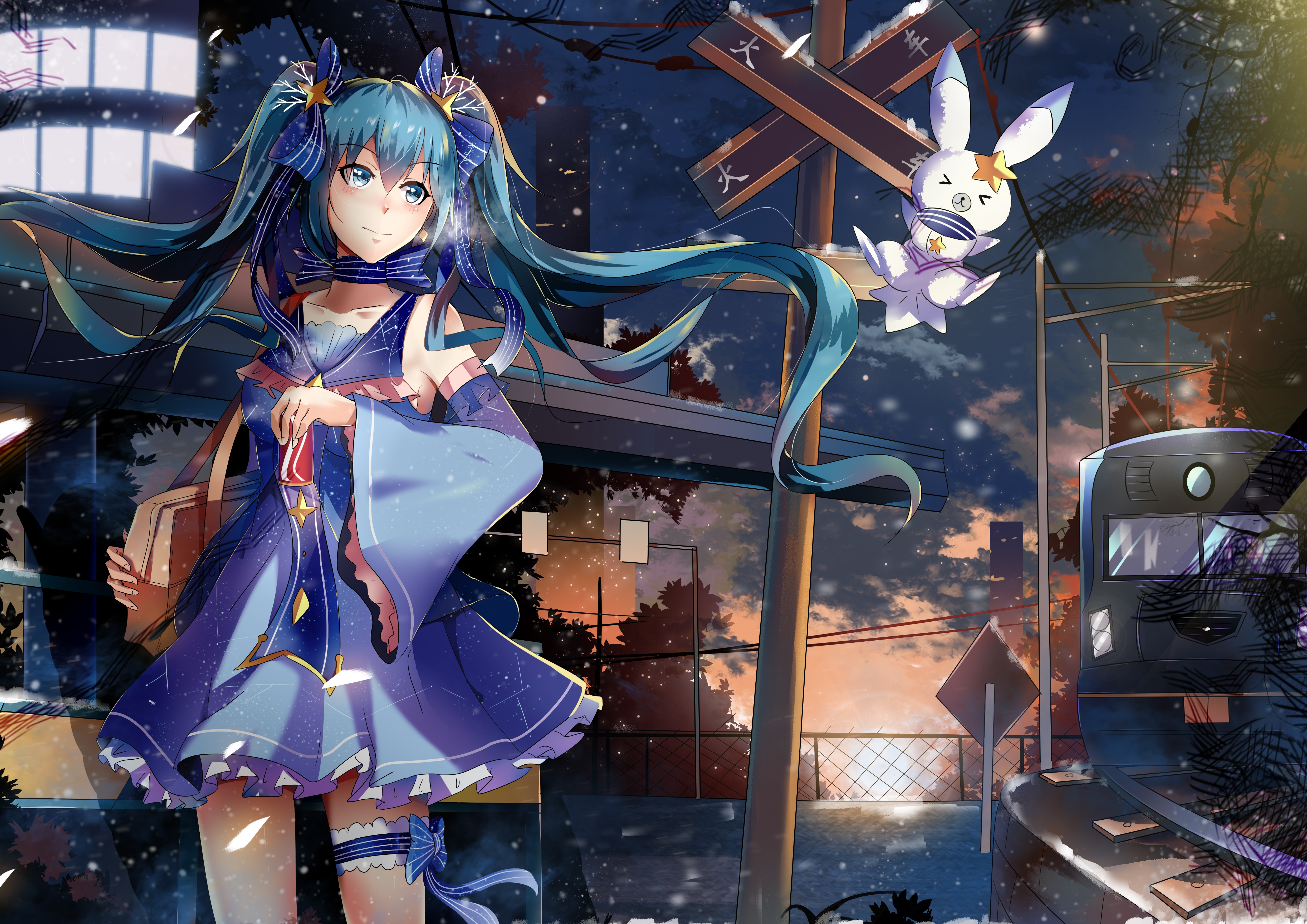 Wallpapers vocaloid hatsune miku train on the desktop