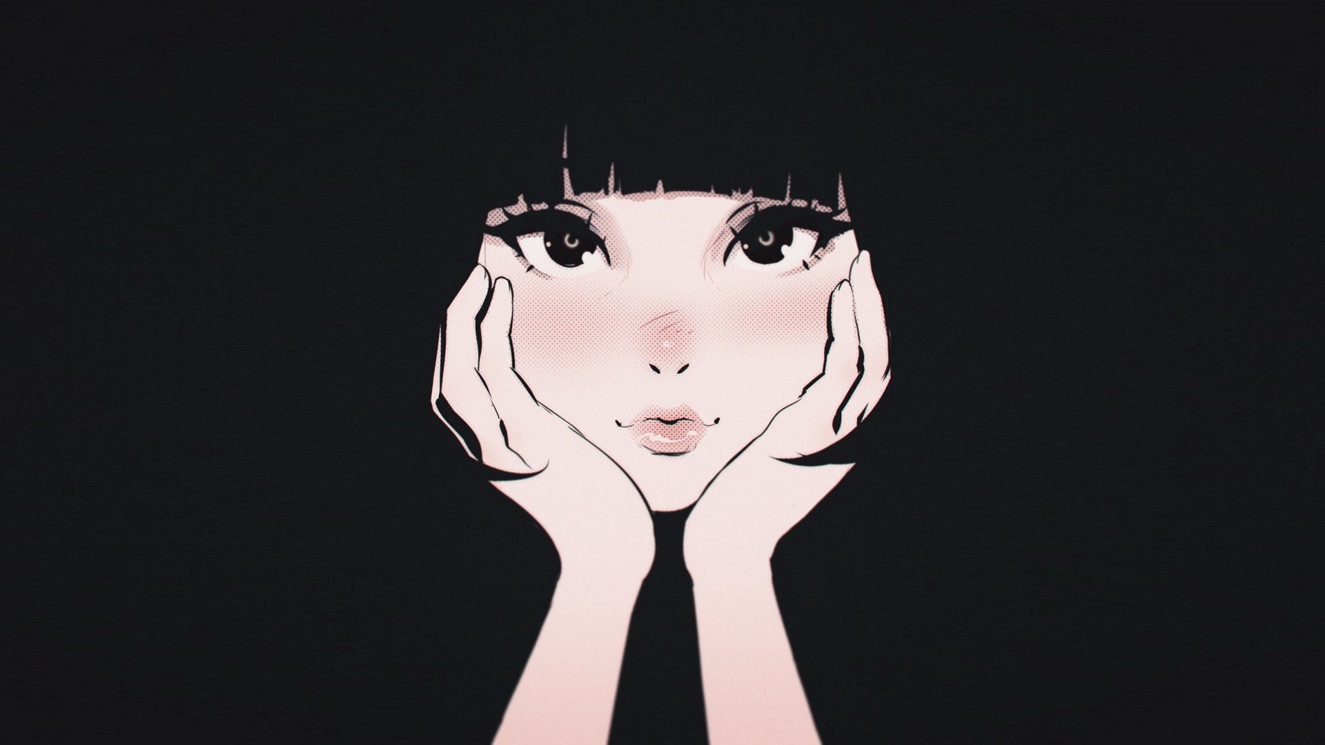 Wallpapers black hair cute wallpaper anime girl on the desktop