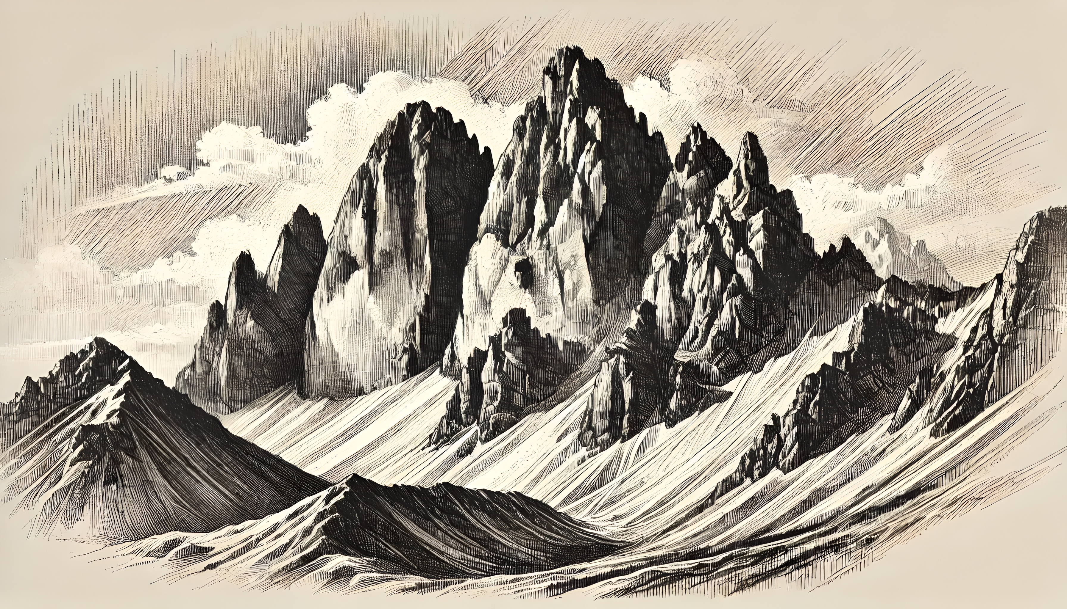 免费照片黑白山