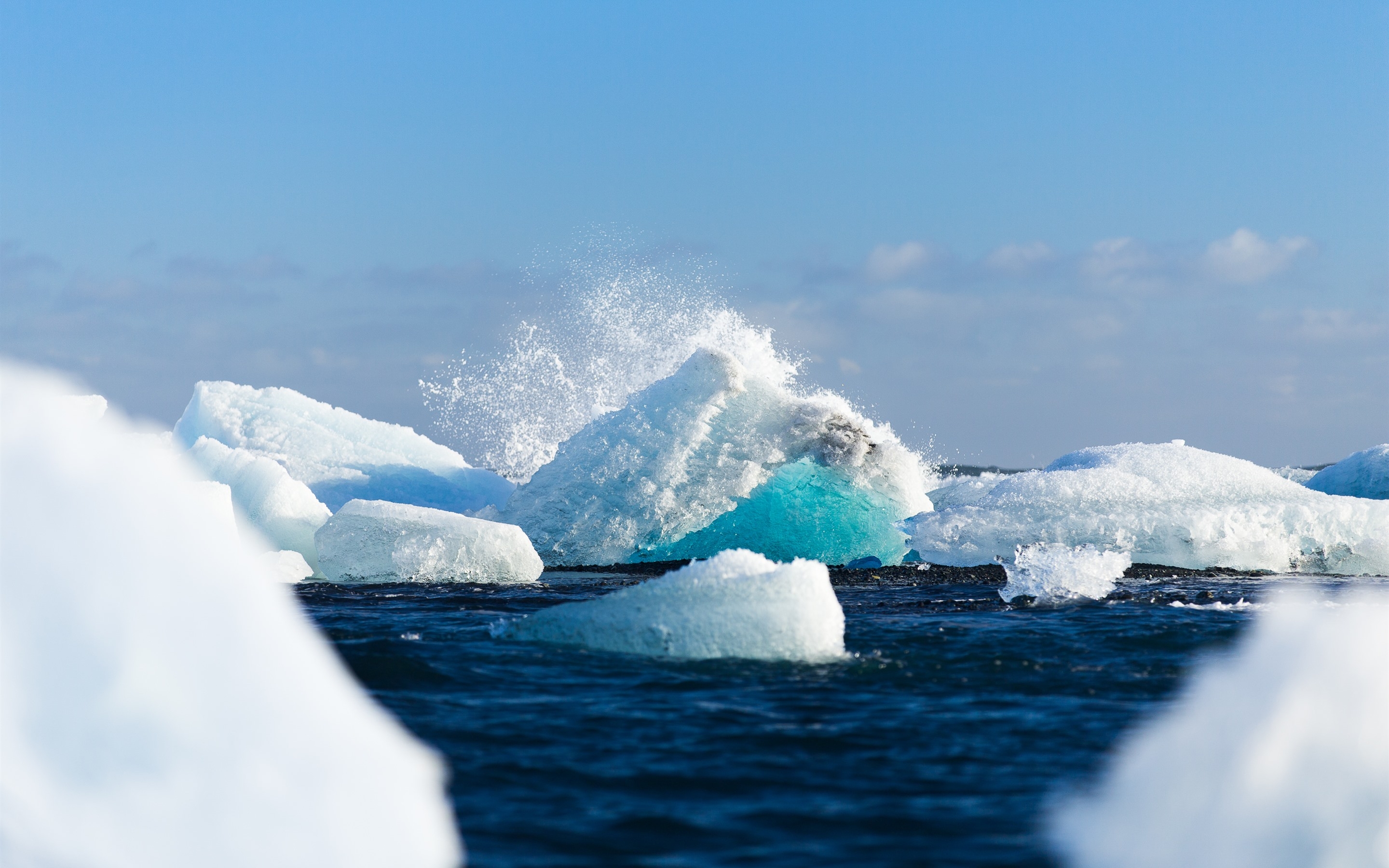 免费照片冰海中的浮冰
