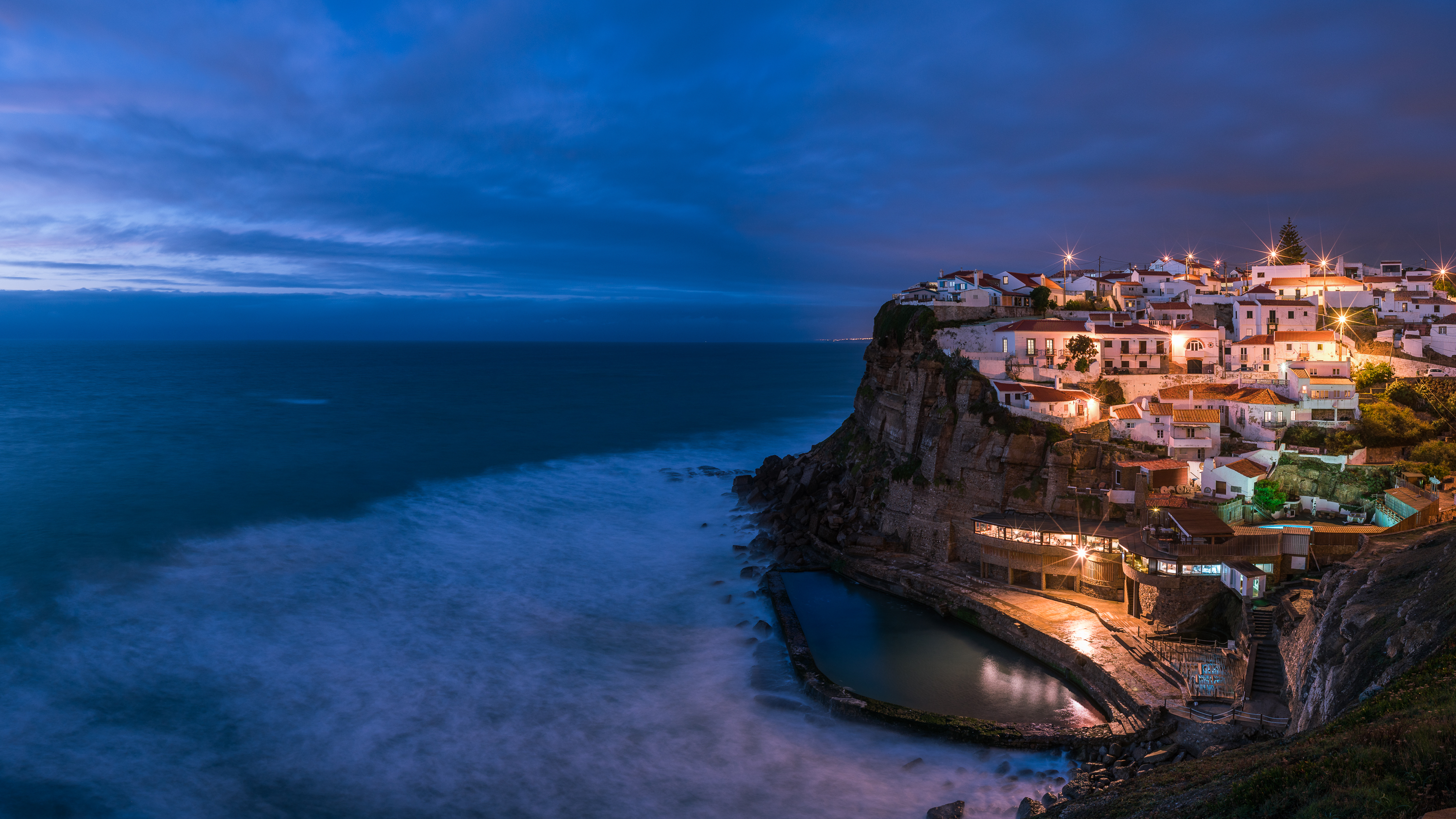 Wallpapers Azenhas do Mar Portugal night cities on the desktop