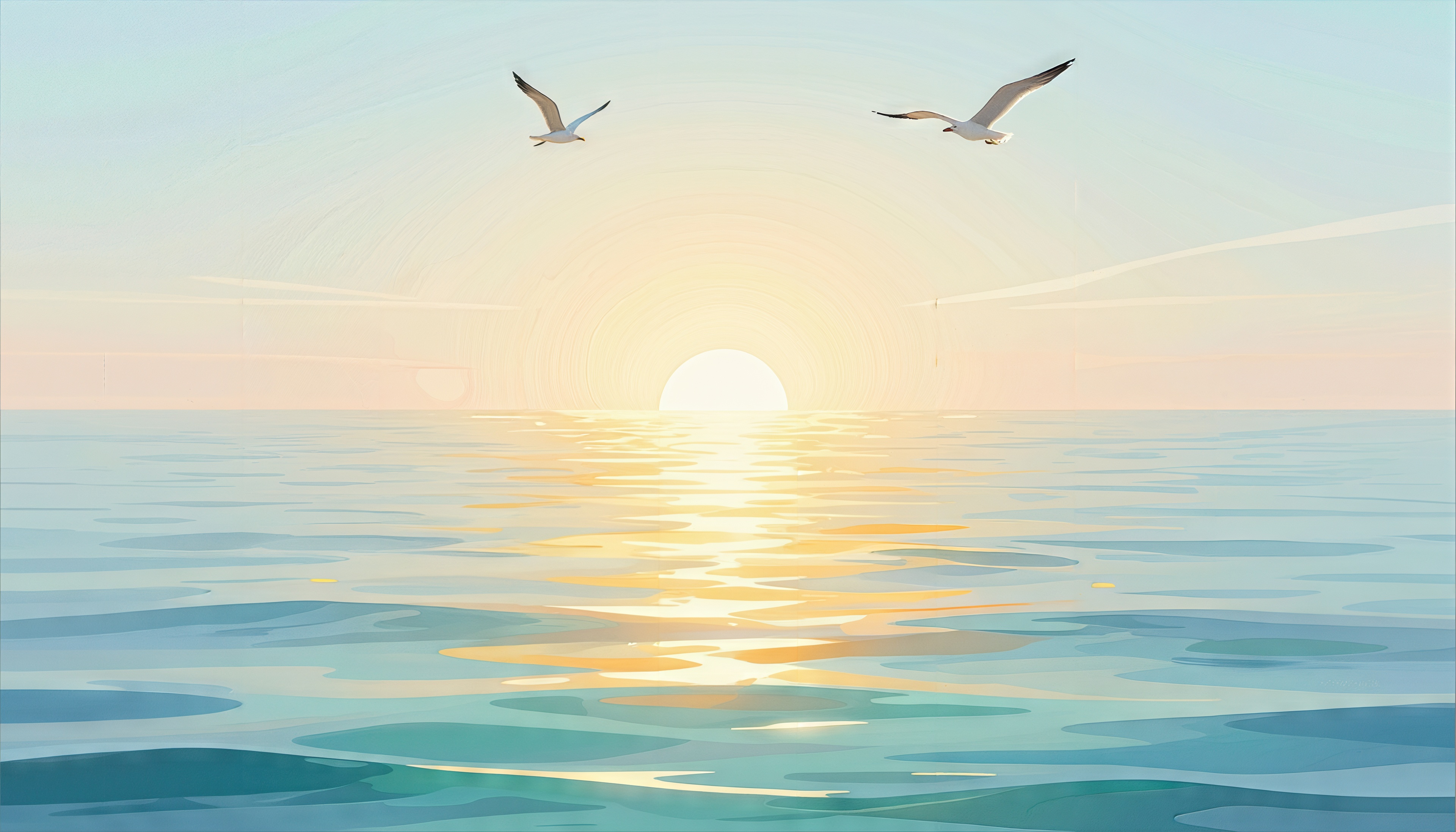 Wallpapers sea ocean water smooth surface on the desktop
