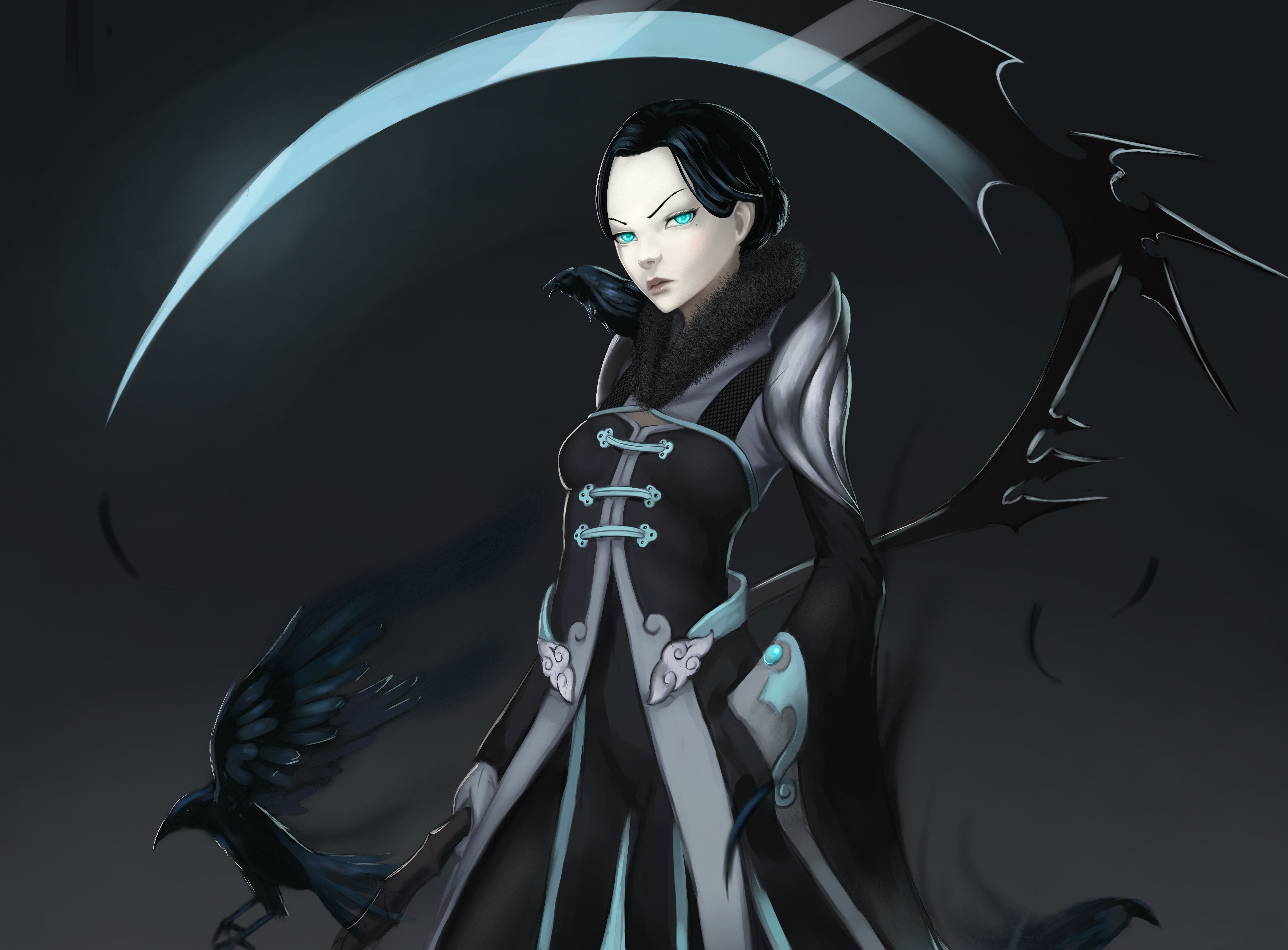 Обои иллюстрация монохромный фэнтези-арт на рабочий стол