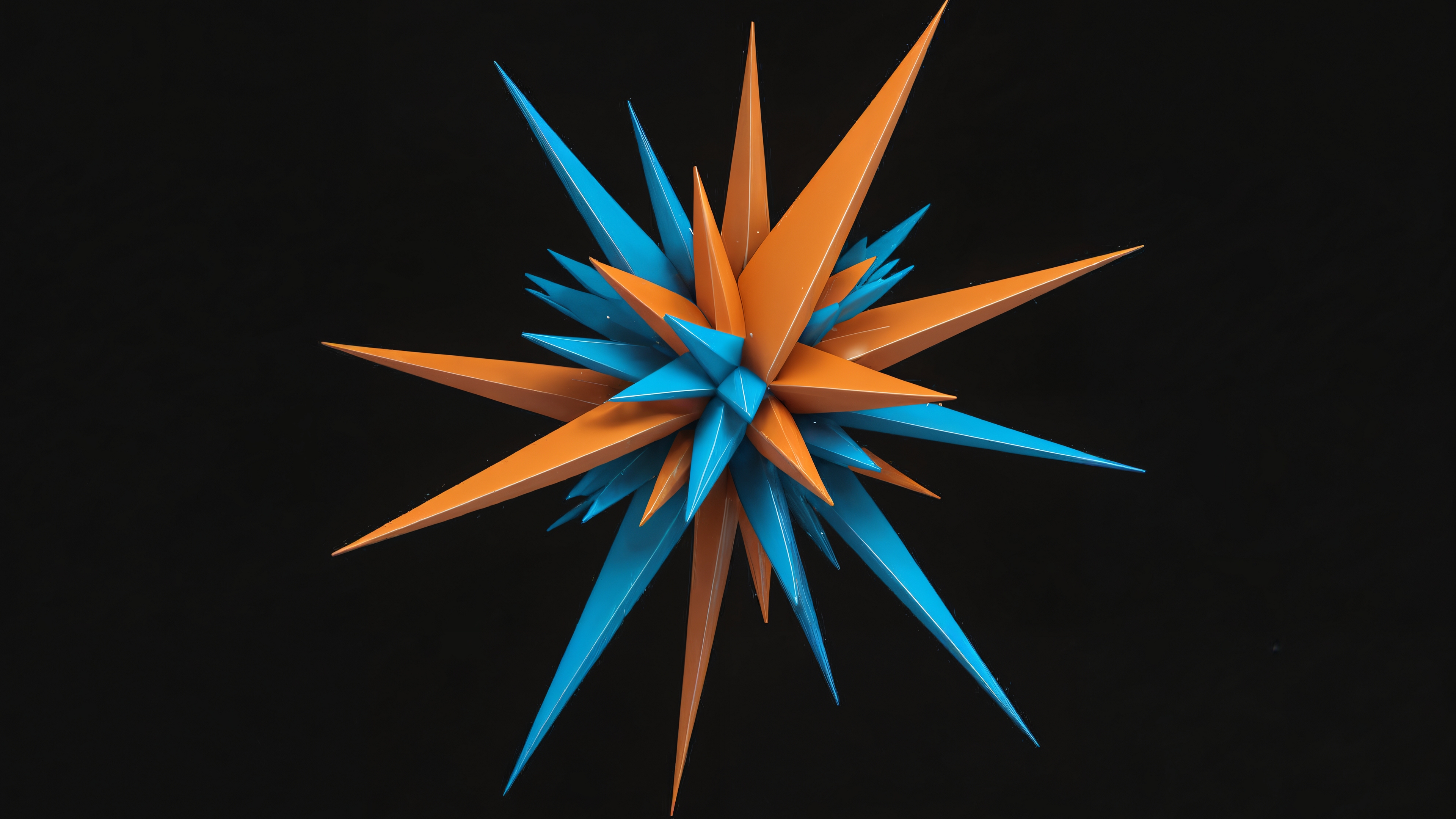 Vibrating triangles in orange and blue