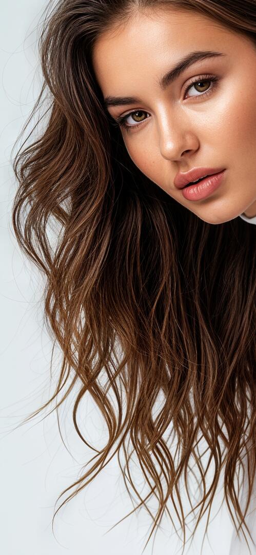 Бесплатное фото Женщина в белом топе и черных колготках, воплощение грации и силы, на нейтральном фоне.