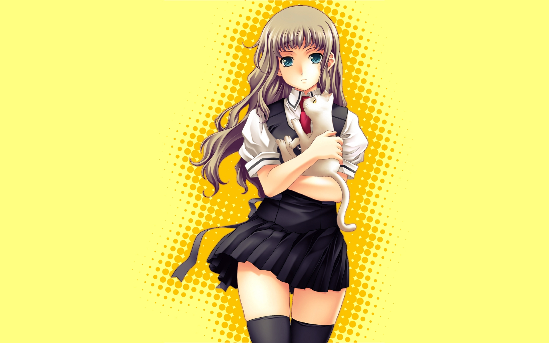 Free photo Wallpaper with anime girl in black skirt