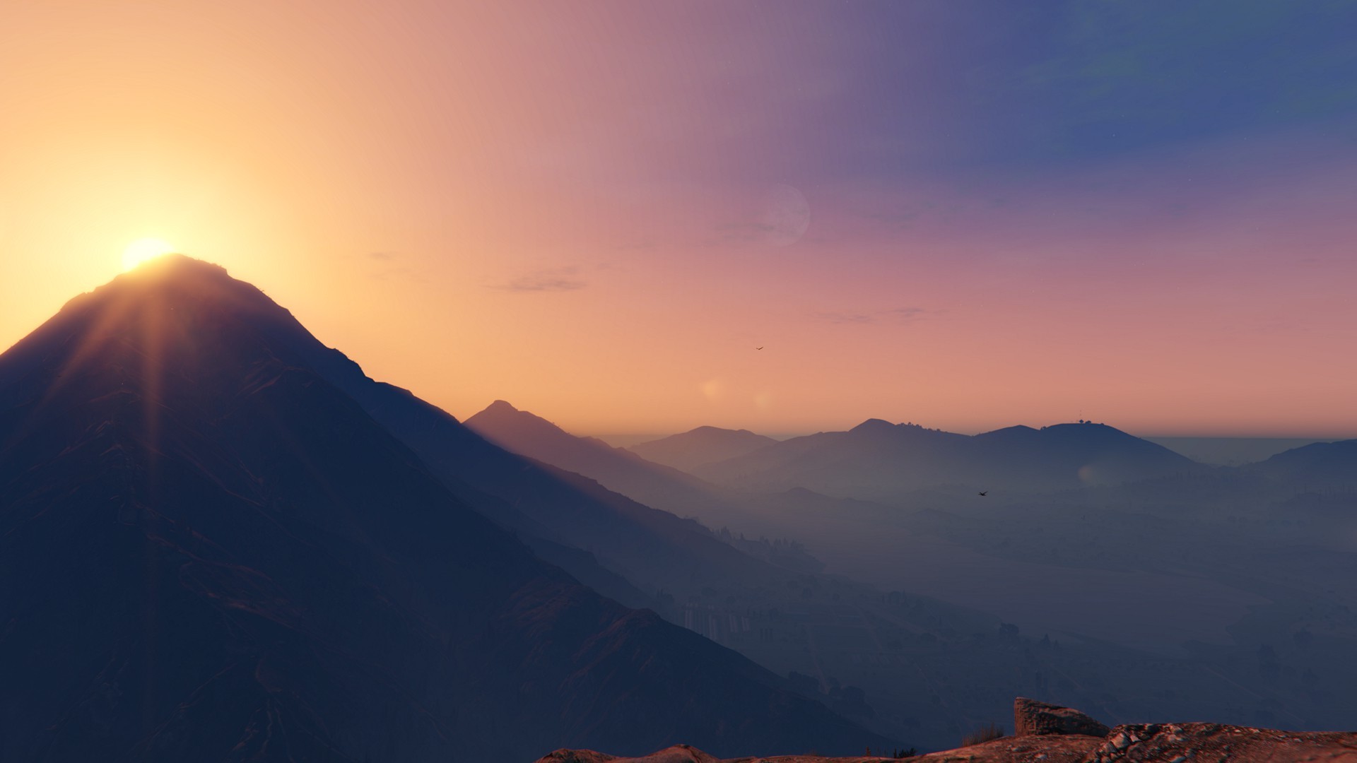 桌面上的壁纸日光 电子游戏 日落