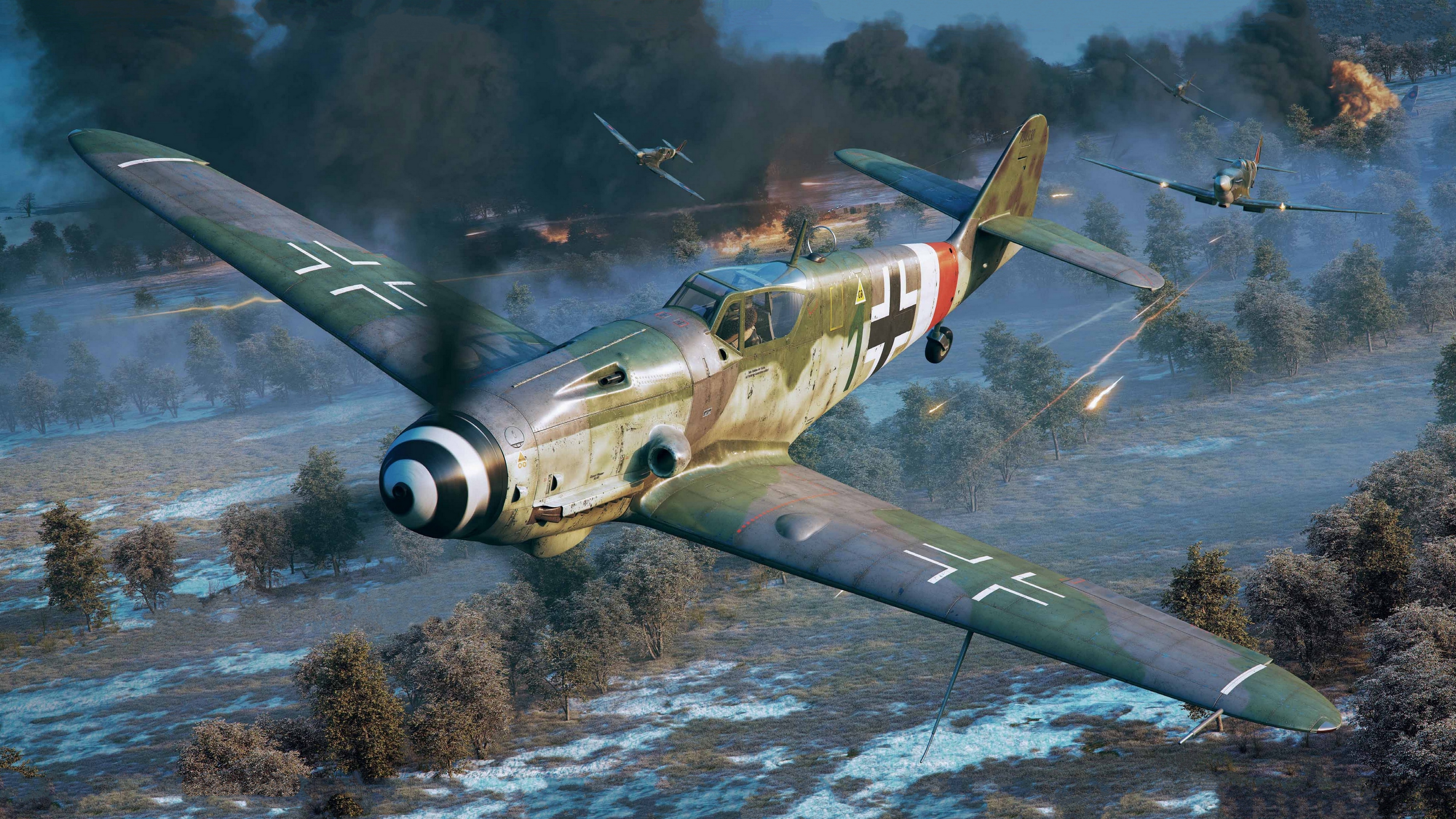 Битва истребителей из игры War Thunder