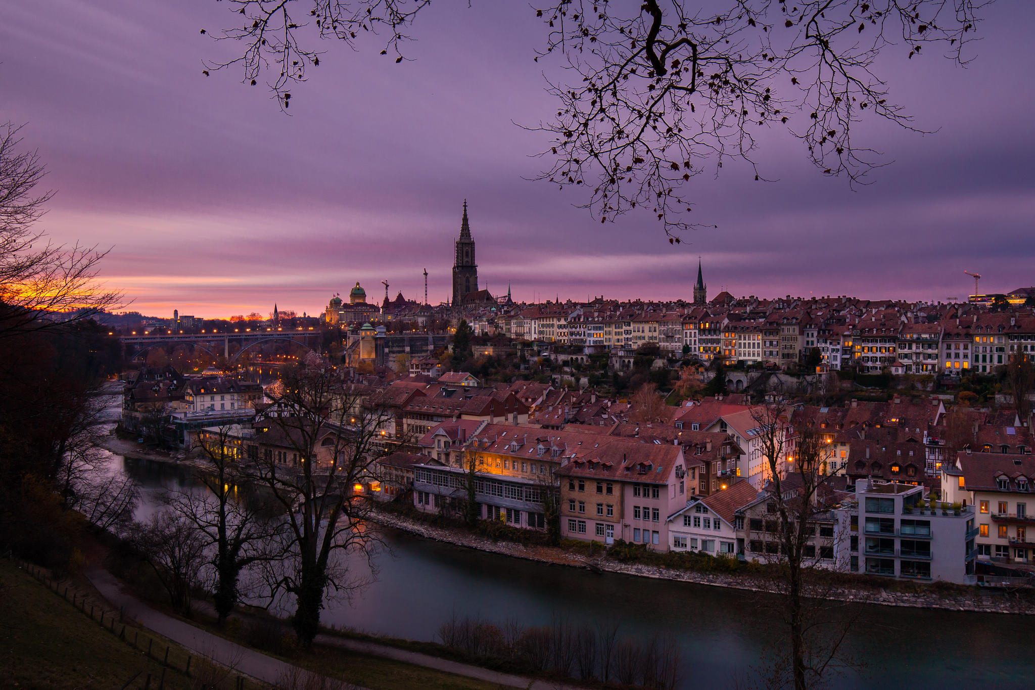 Wallpapers night Switzerland Bern on the desktop