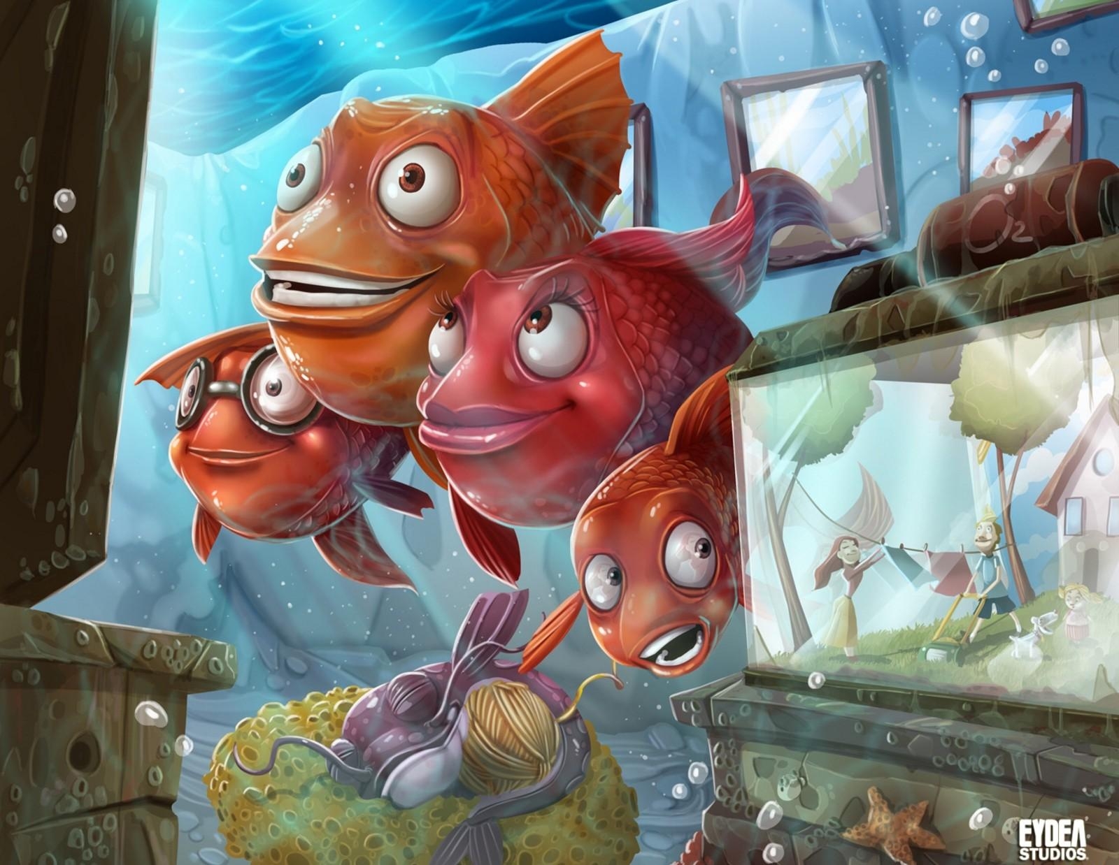 Wallpapers fish aquarium water on the desktop