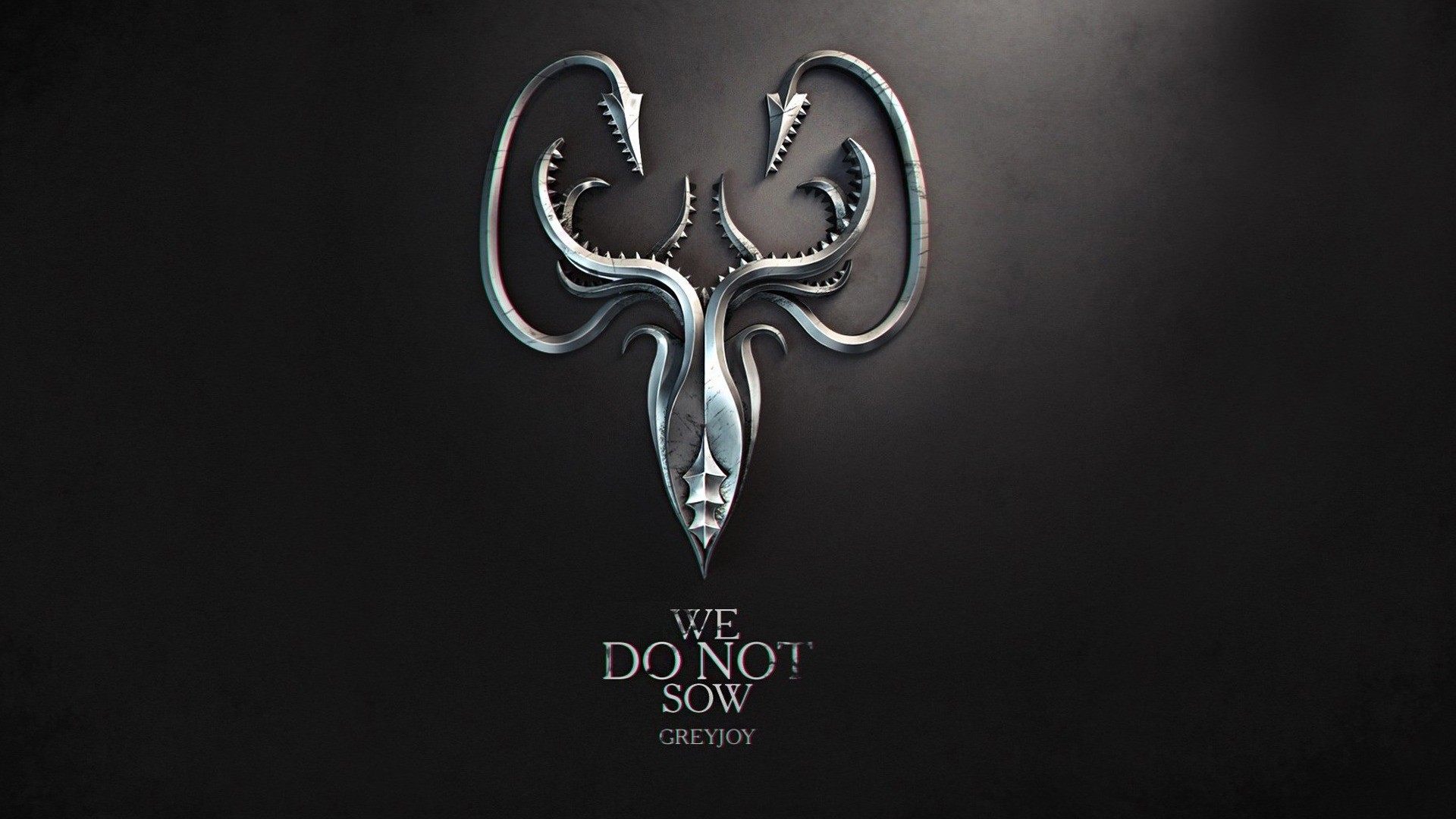 The Game of Thrones logo with the Targaryen coat of arms and the slogan “We Do Not Sow,” the motto of House Greyjoy.