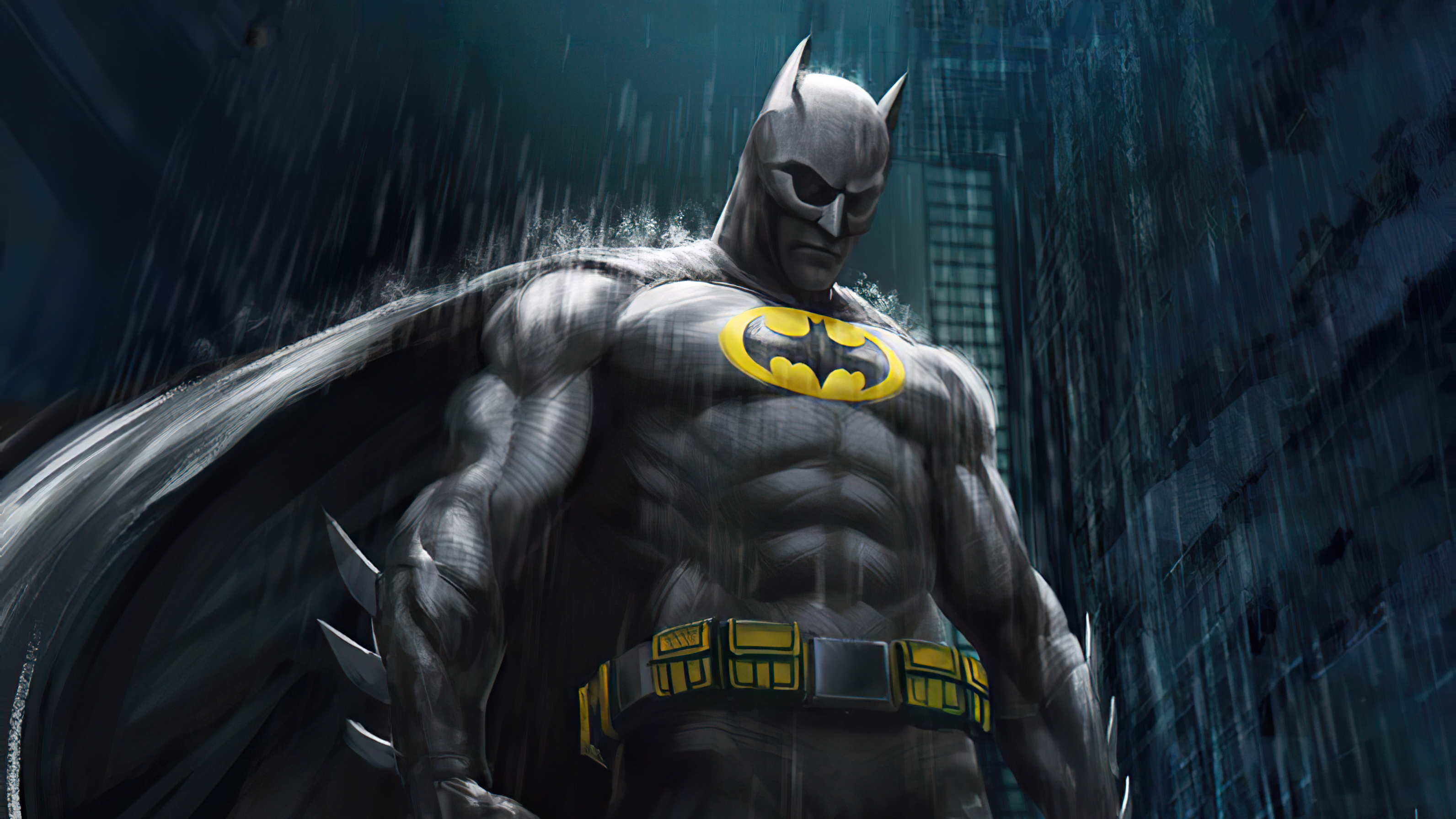 蝙蝠侠伫立雨夜