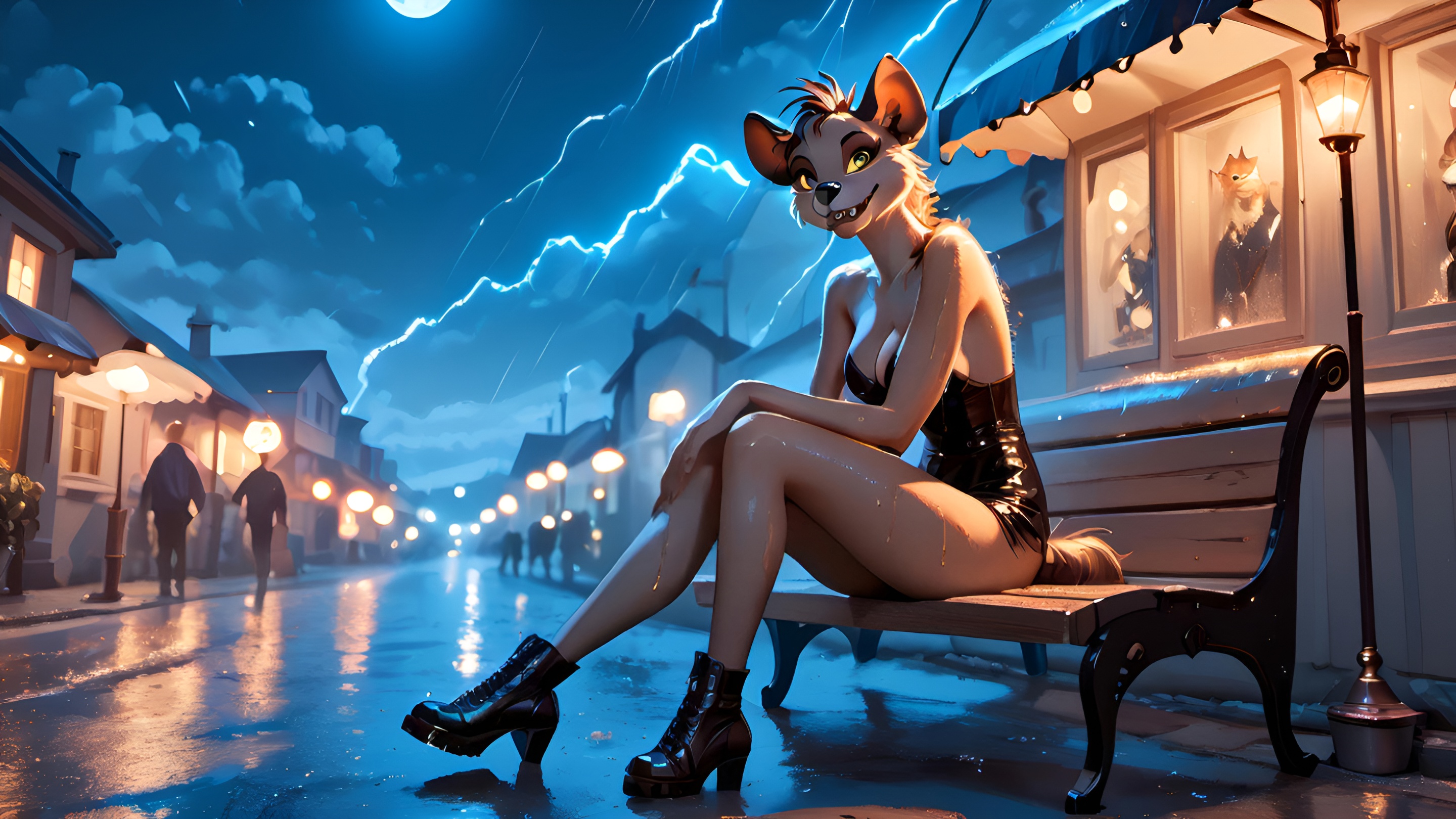 Wallpapers AI art night Moon on the desktop
