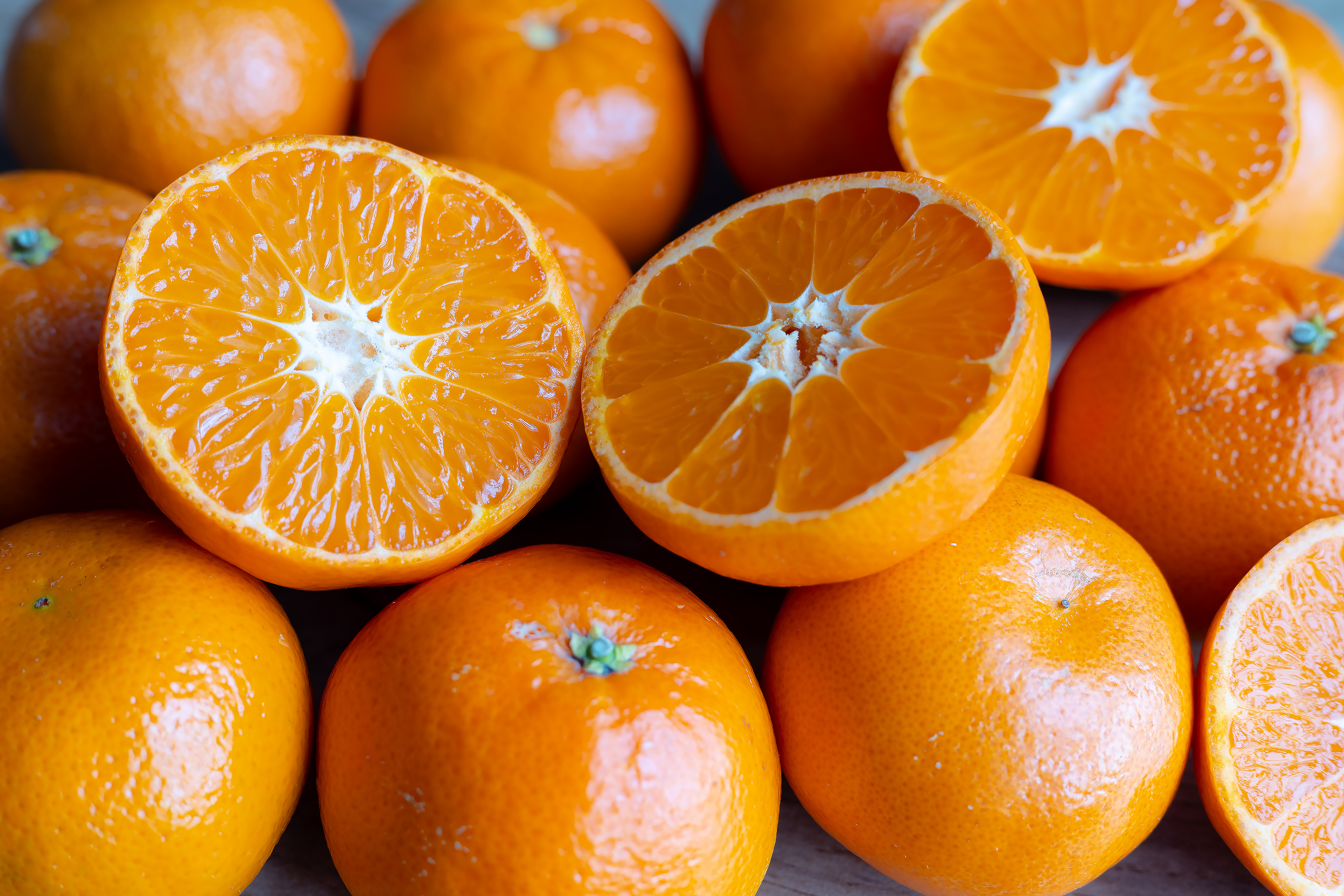 Fresh tangerines on the table