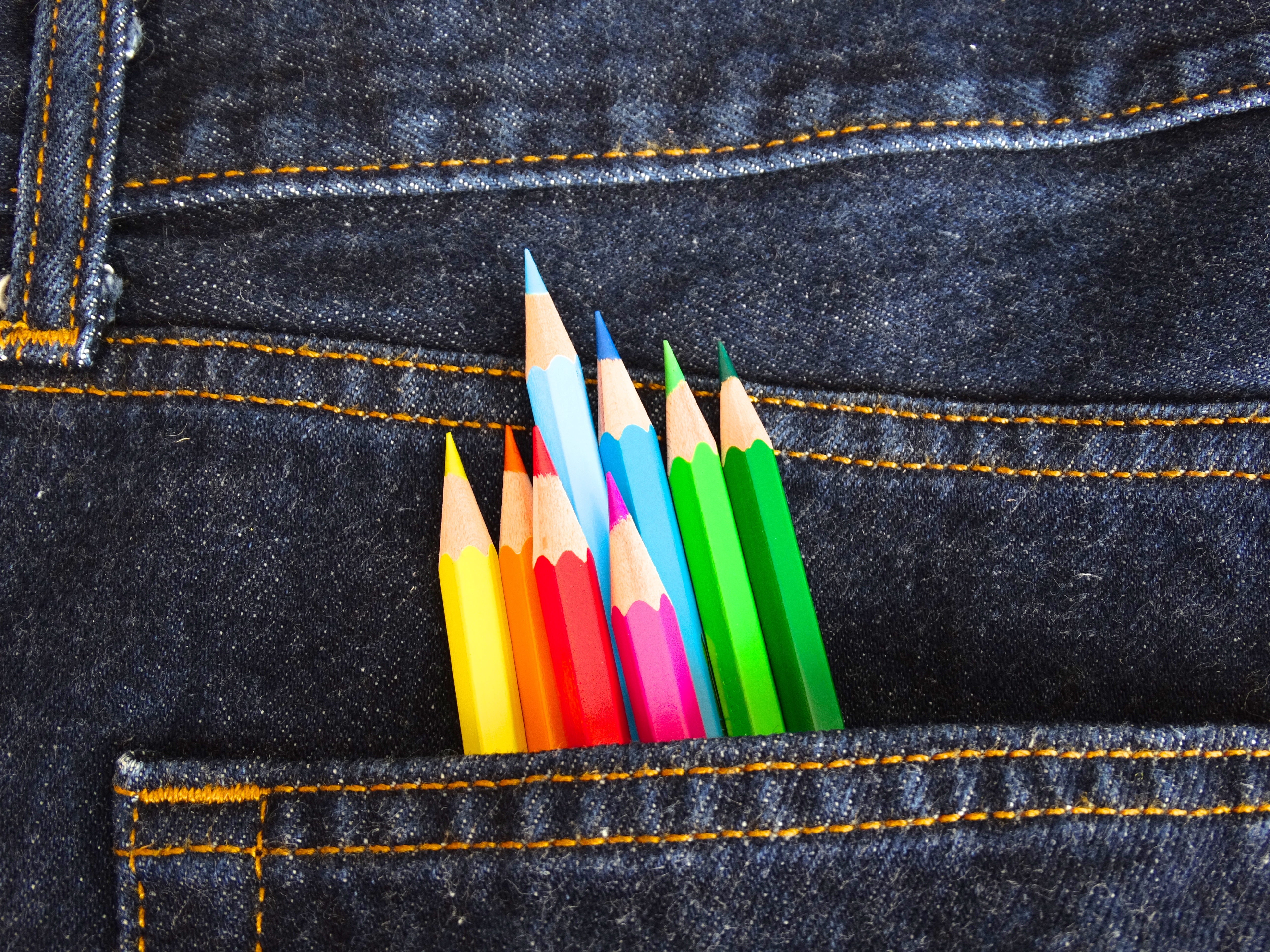 Bright colored pencils