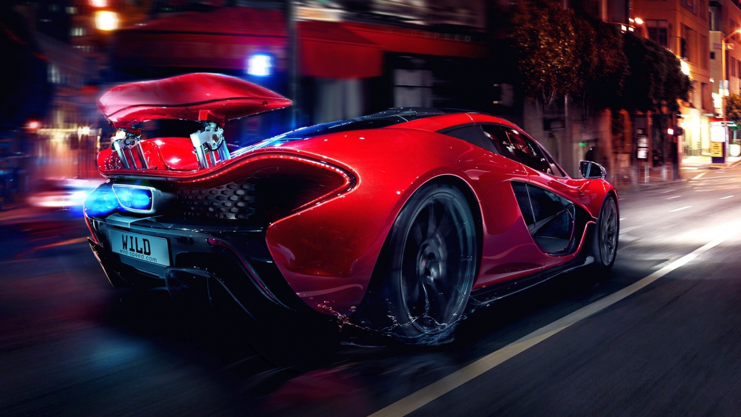 Wallpapers red car Mclaren P1 rear end on the desktop