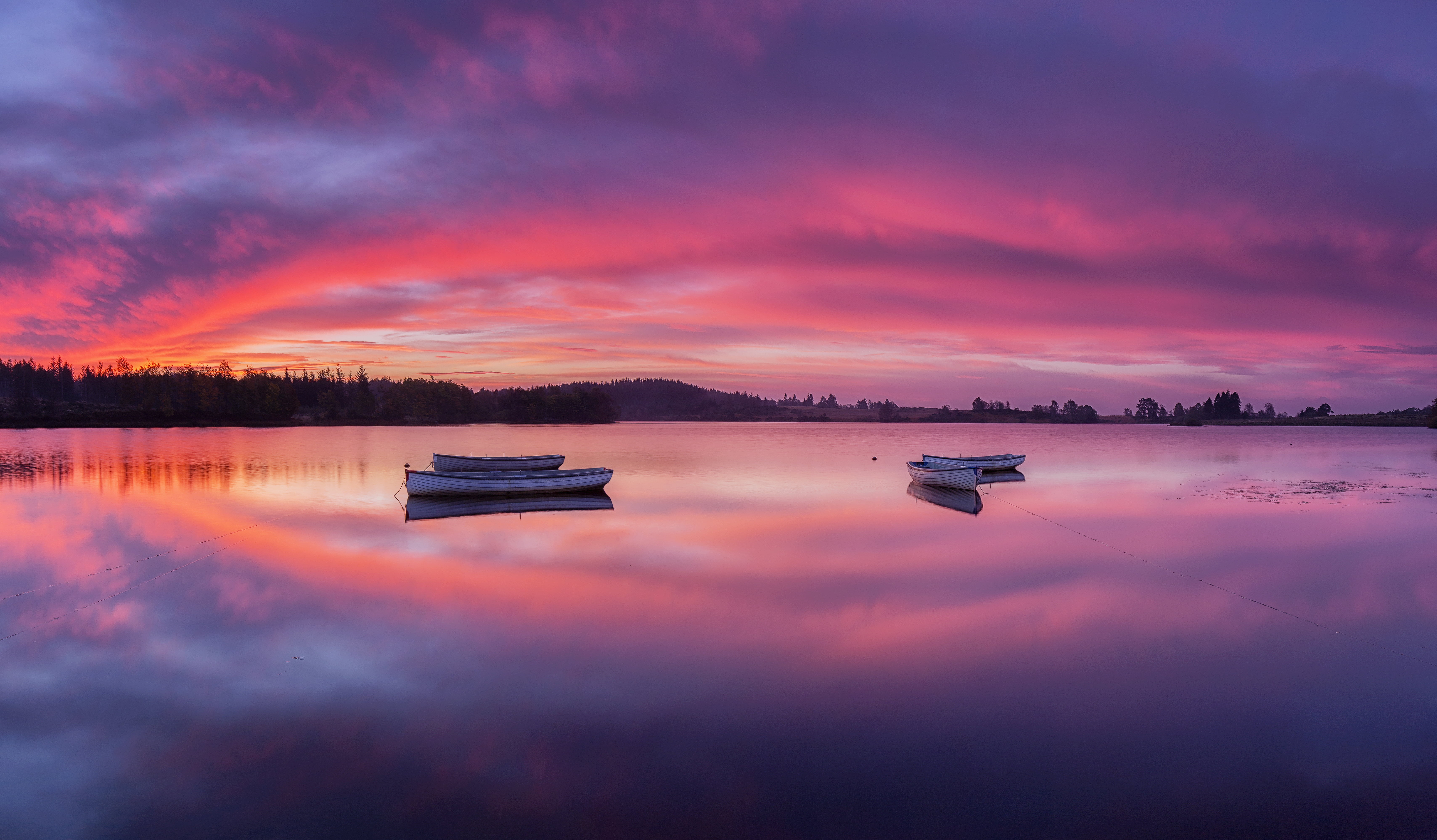 Wallpapers wallpaper boats sundown clouds on the desktop