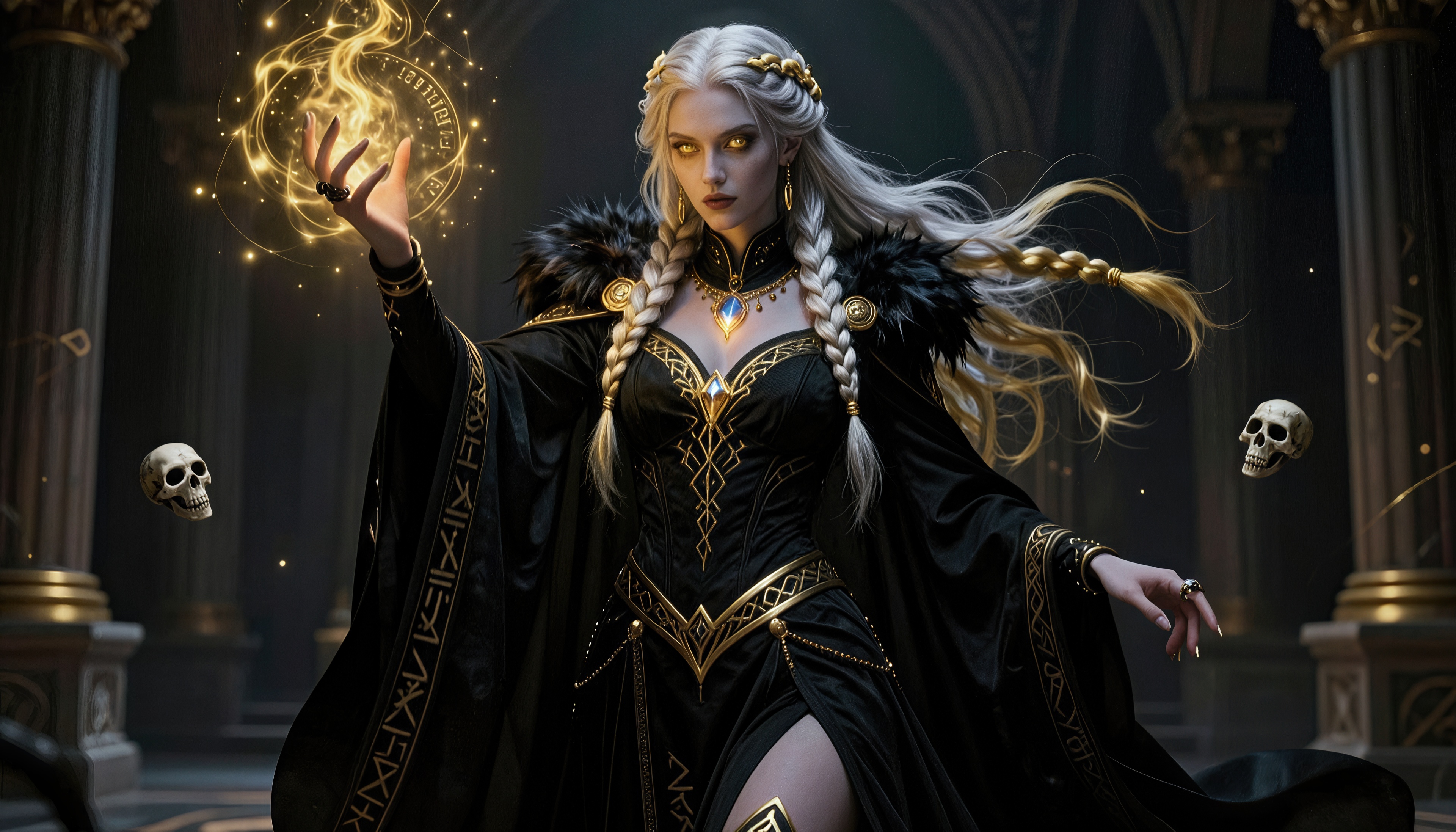 Wallpapers blonde braids sorceress on the desktop