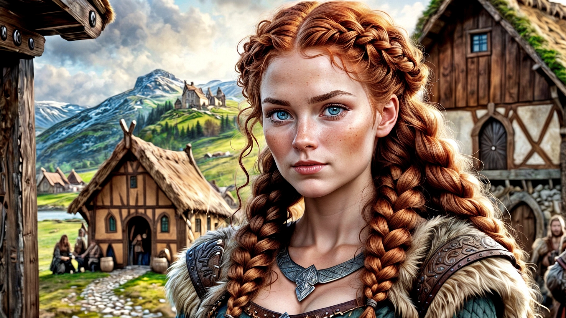 Портрет рыжеволосой девушки средних веков