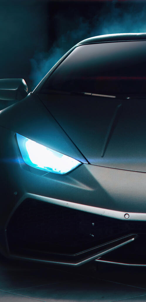 Бесплатное фото Цифровое искусство серой Ламборгини