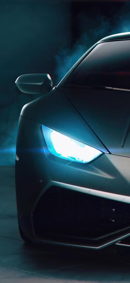 Бесплатное фото Цифровое искусство серой Ламборгини