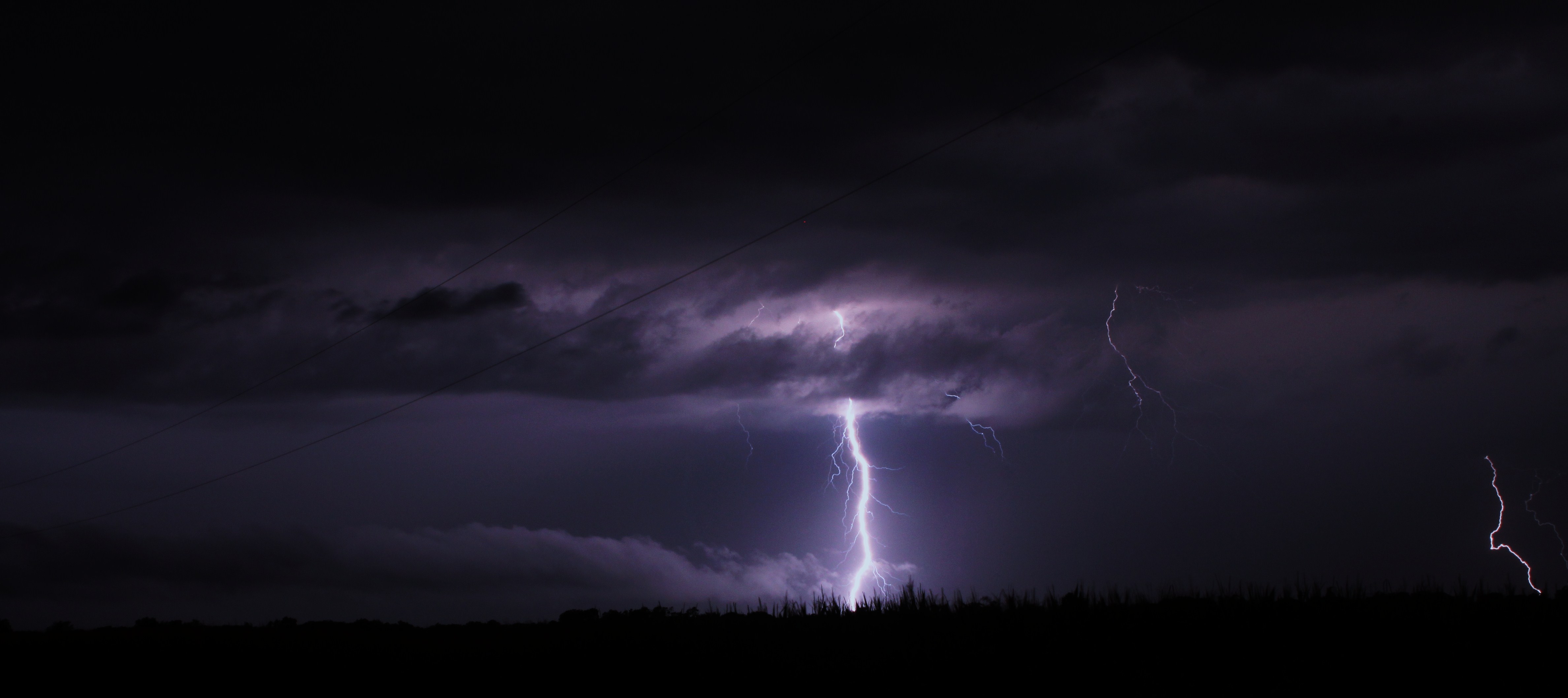 Wallpapers storm illumination sky on the desktop