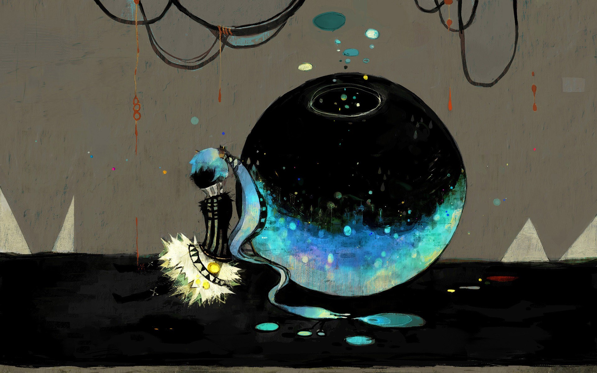 Обои черный иллюстрация космос на рабочий стол