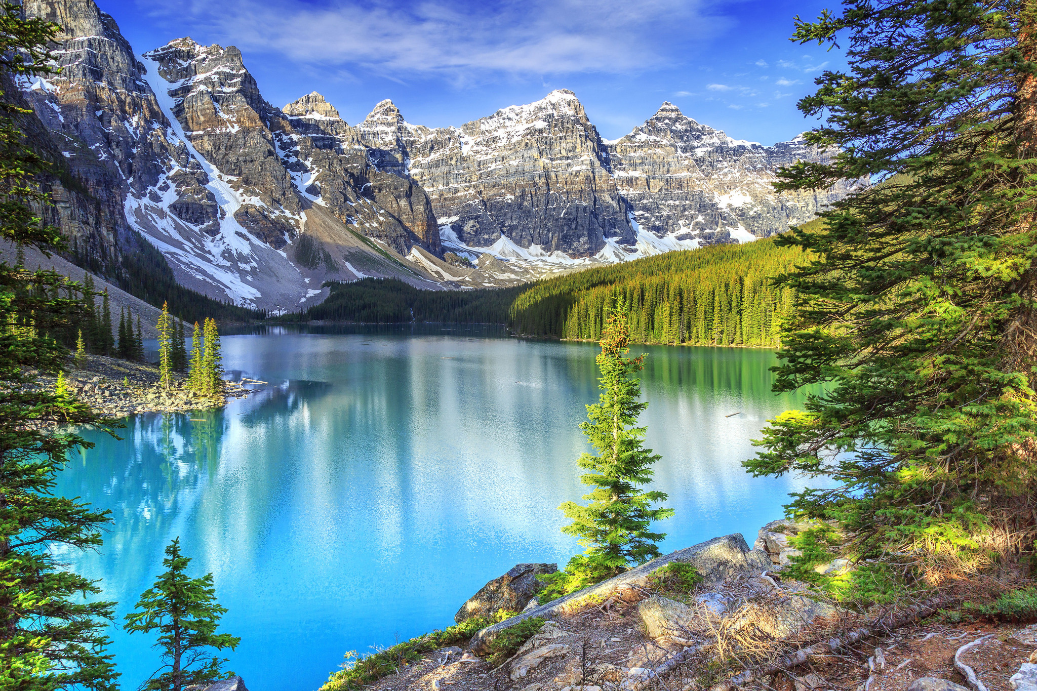 Wallpapers banff national park summer moraine lake on the desktop