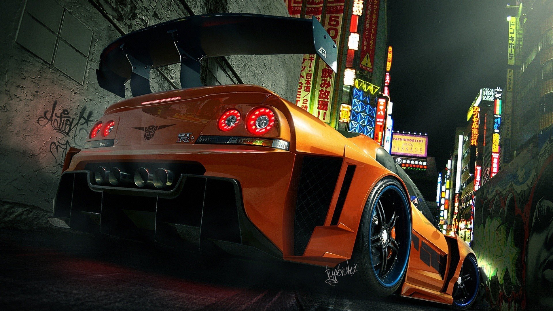 Гоночный скай из игры вид сзади