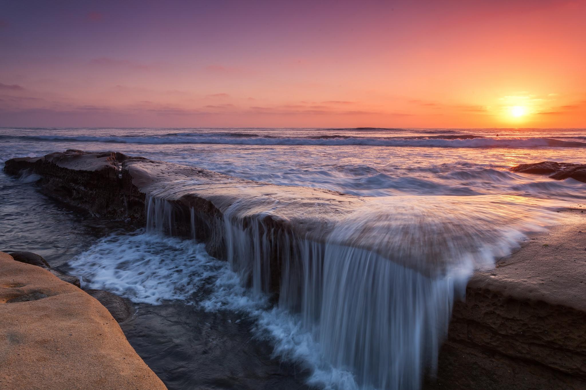 Wallpapers landscapes sea waterfall on the desktop