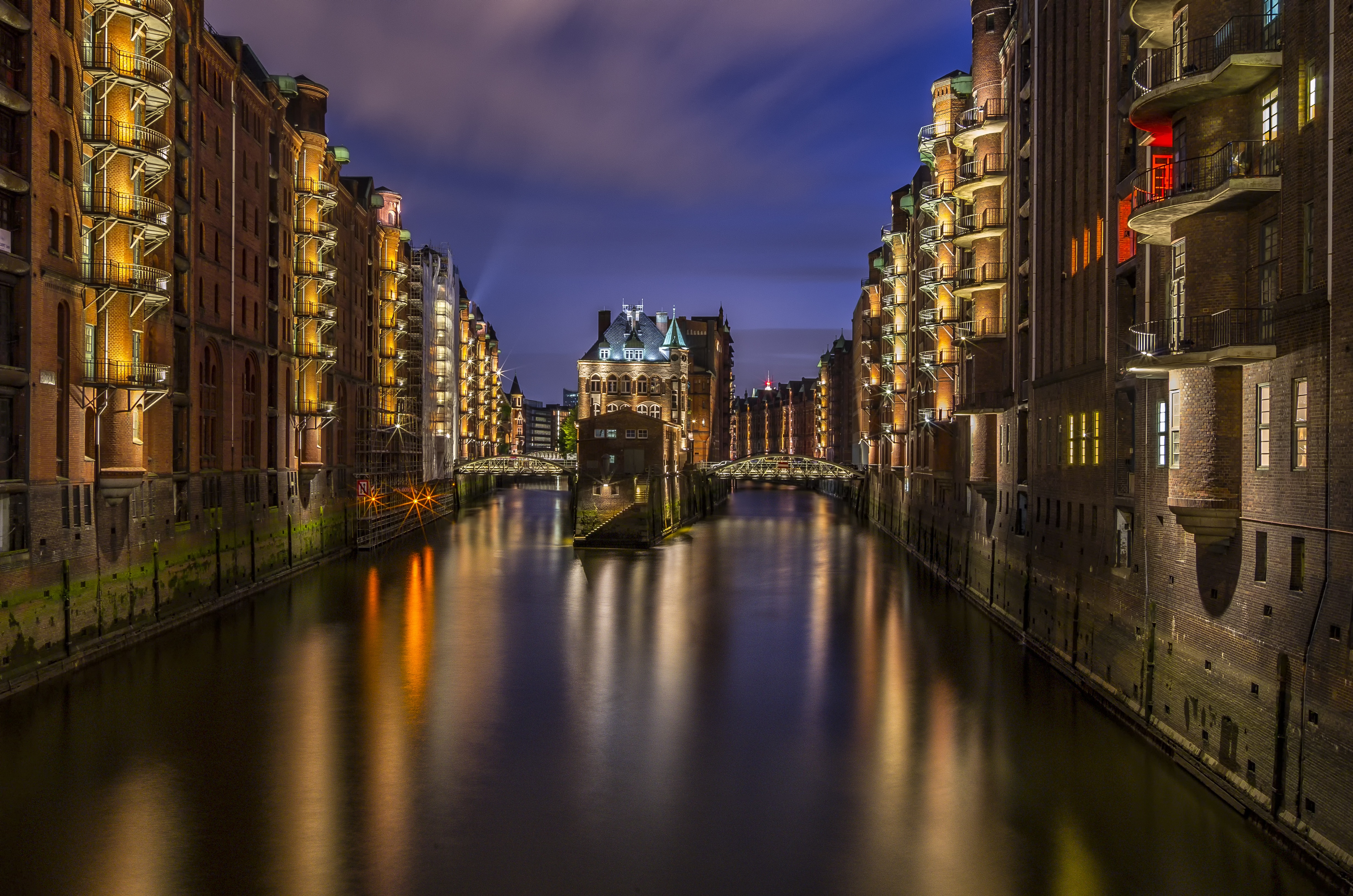 Free photo Waterworks in Germany among the houses