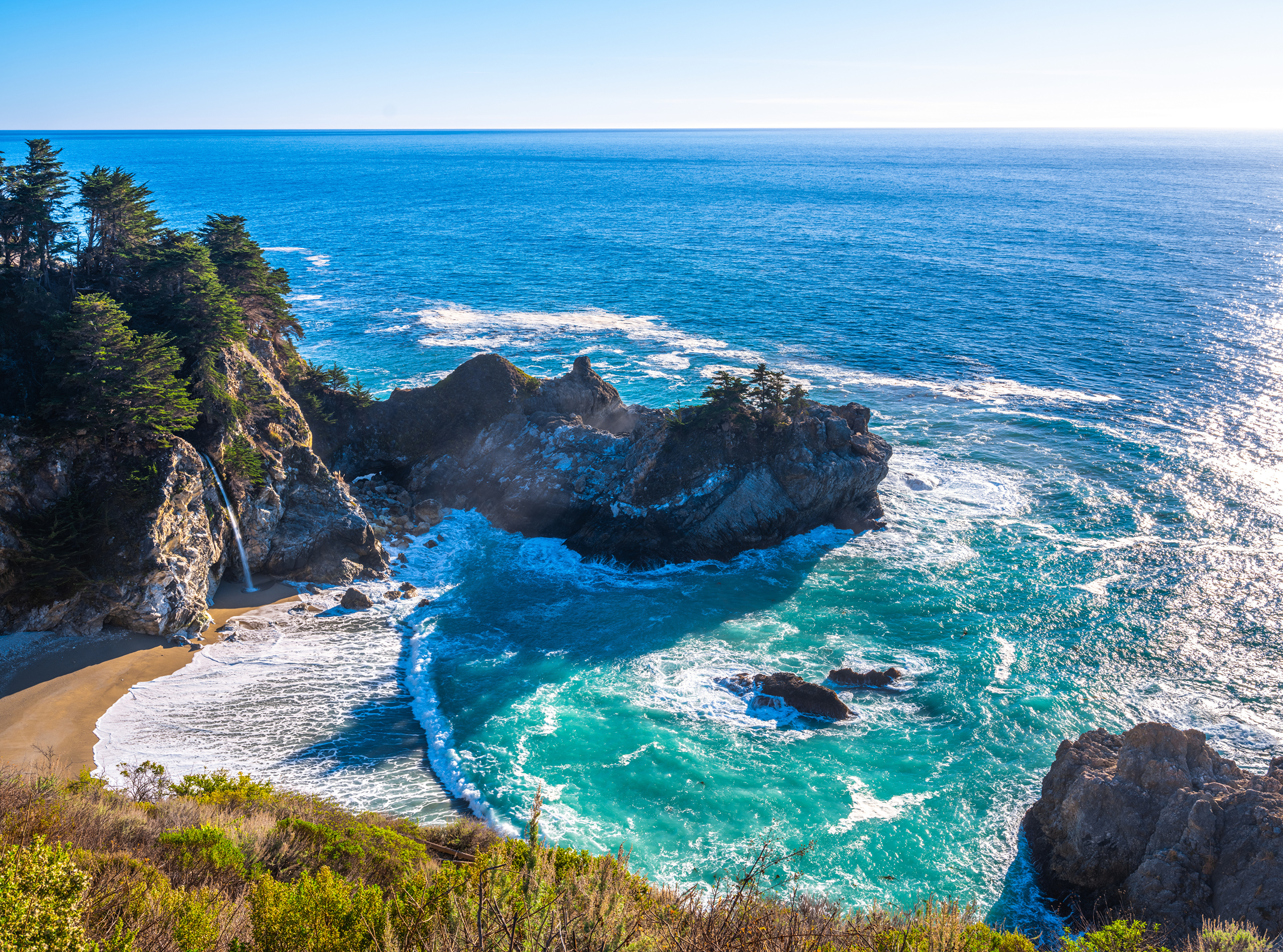 Wallpapers nature california crag coast of California on the desktop