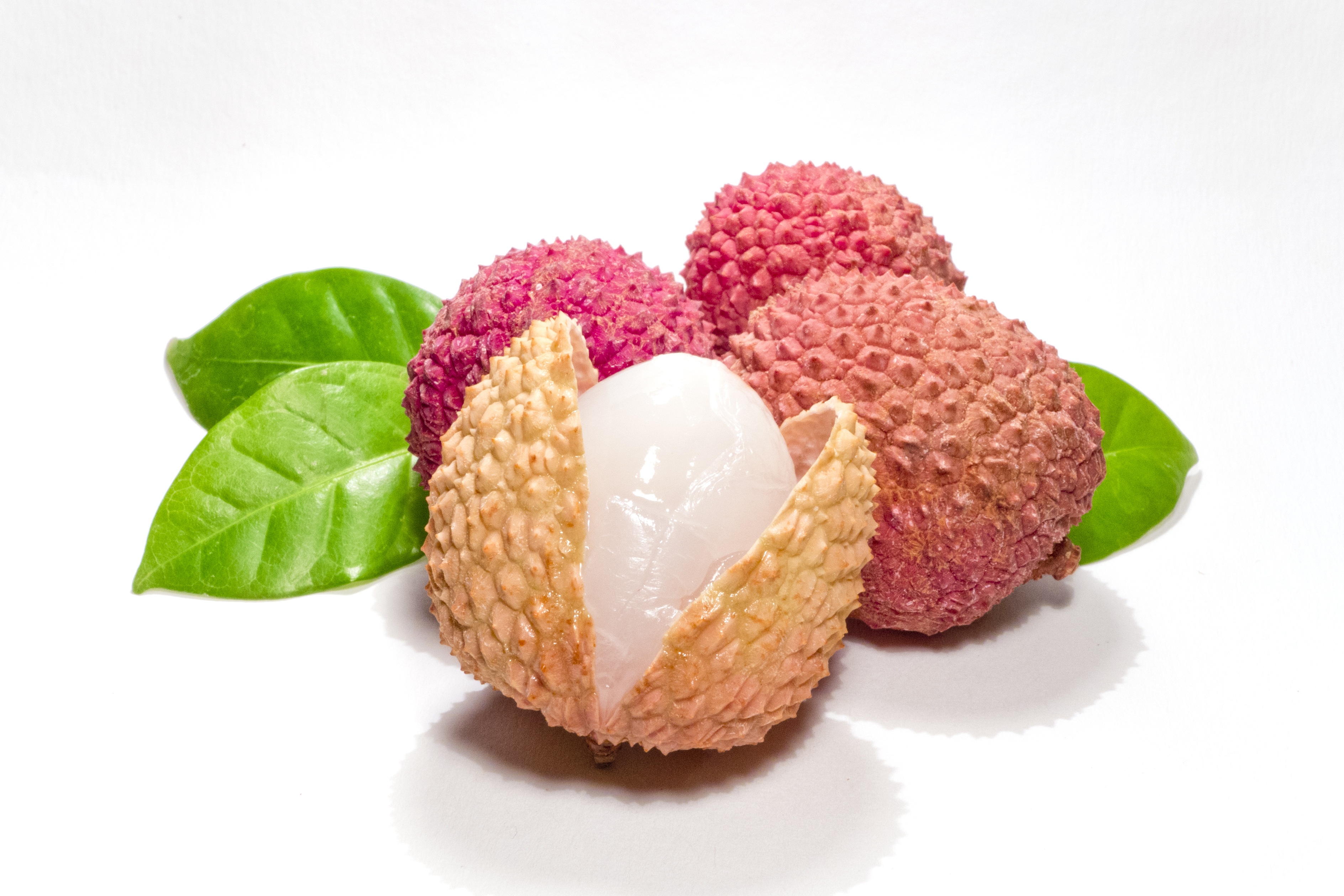 Rambutan, a tropical fruit with a soft hairy shell and sweet white flesh inside.