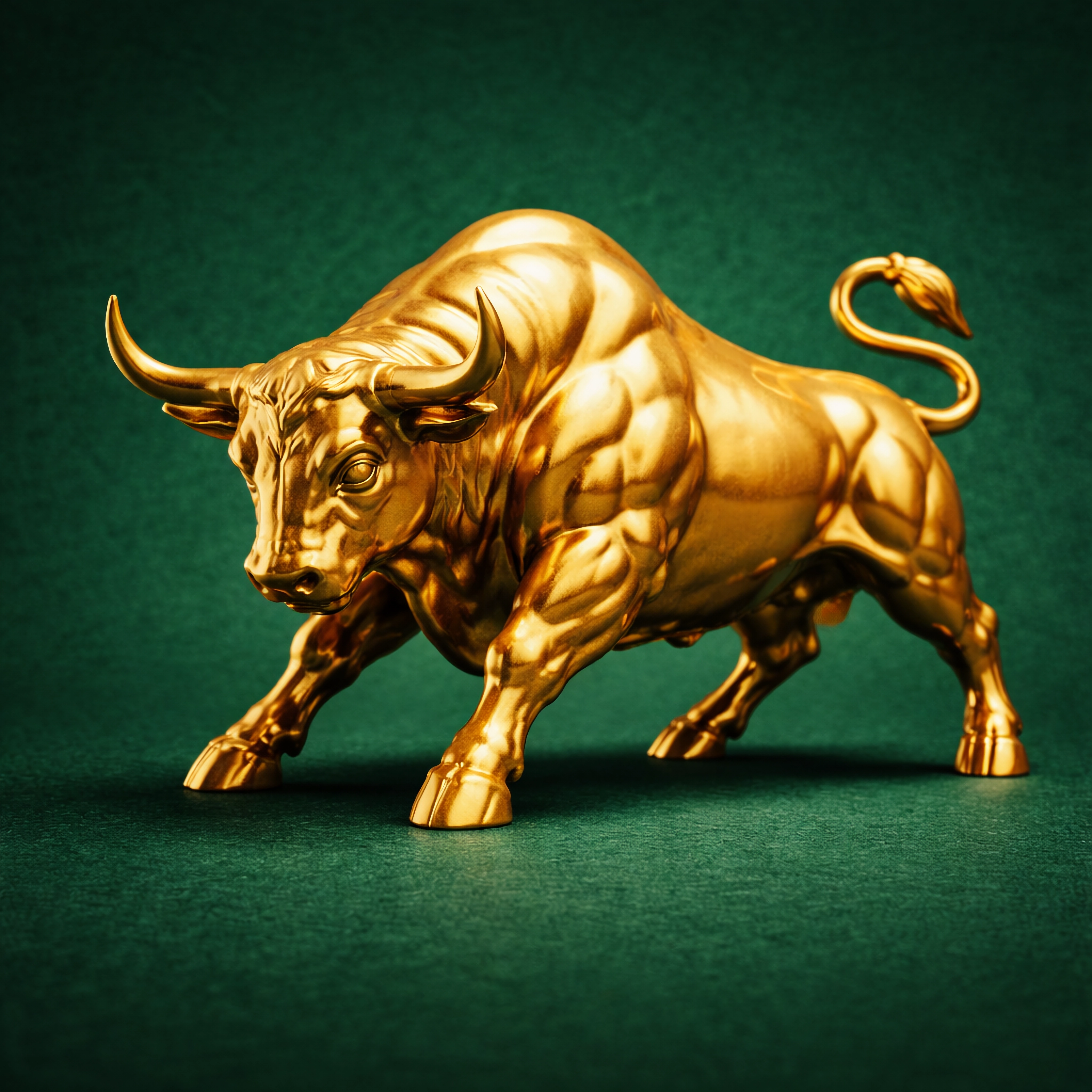 绿色背景上的金色金牛座