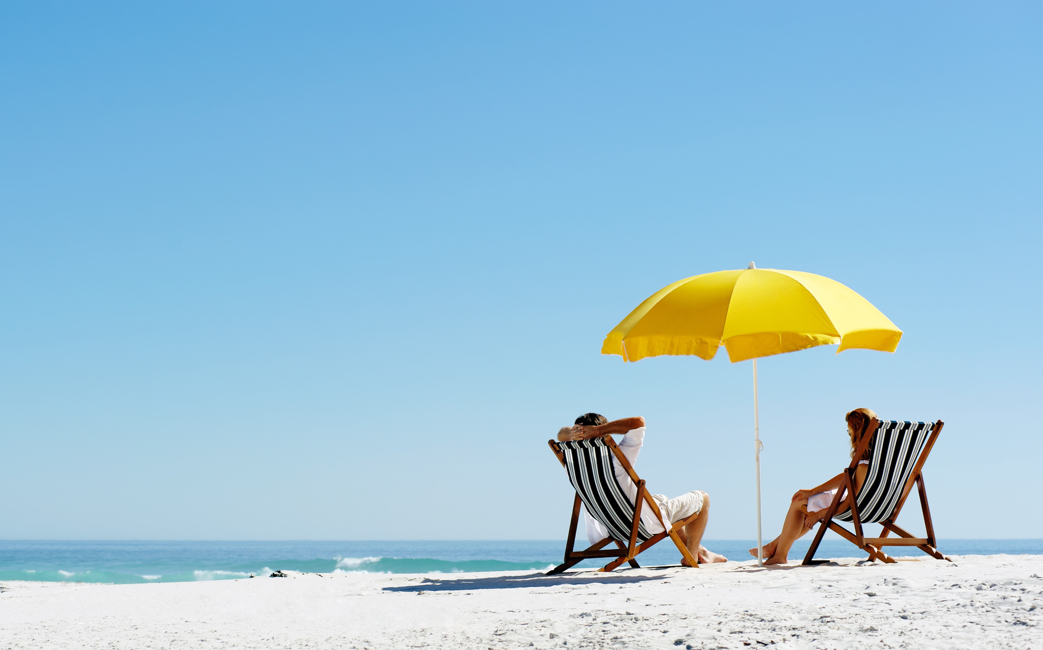 Wallpapers rest beach benches parasol on the desktop