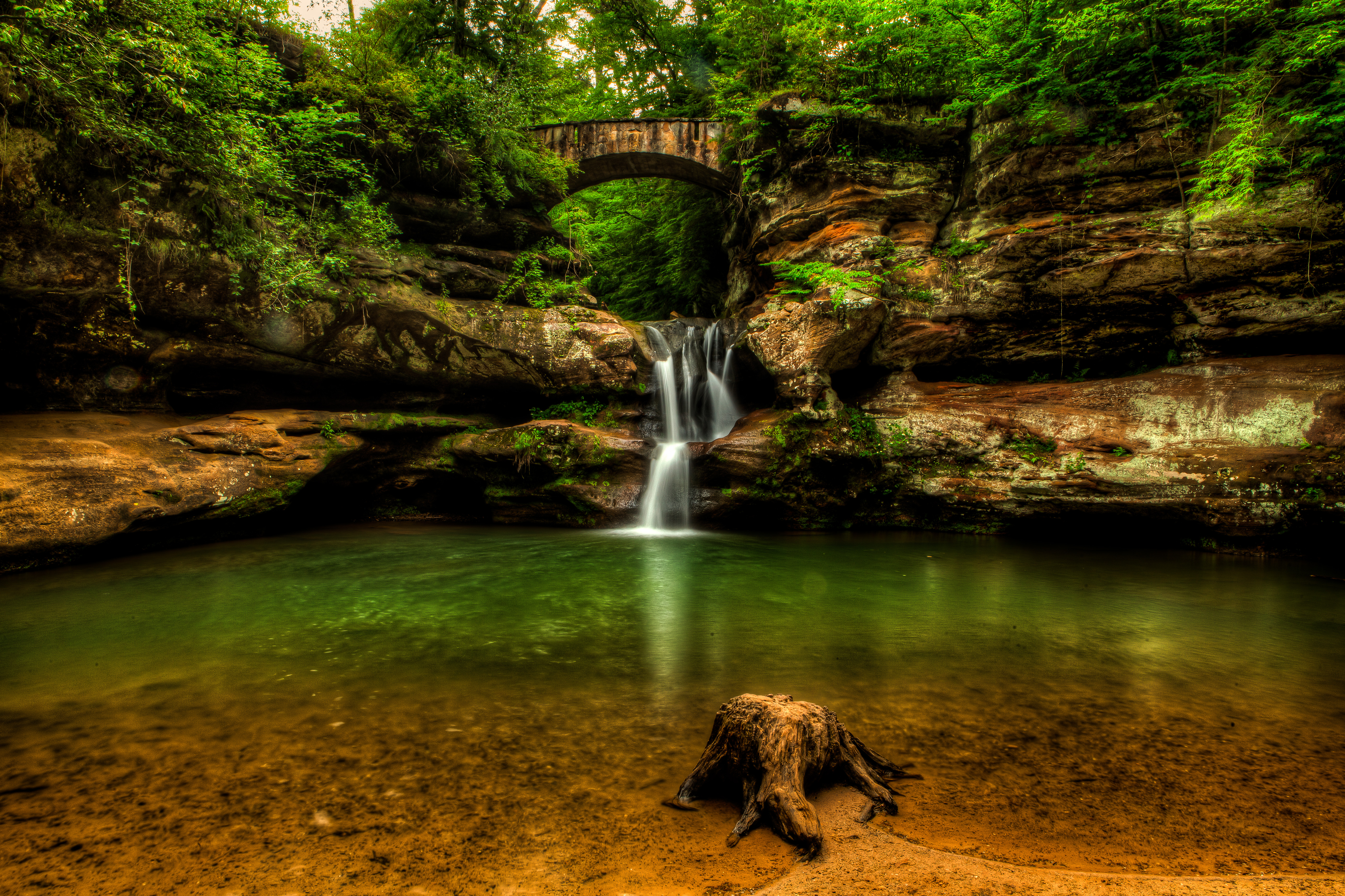 Wallpapers Upper Falls waterfall pond on the desktop