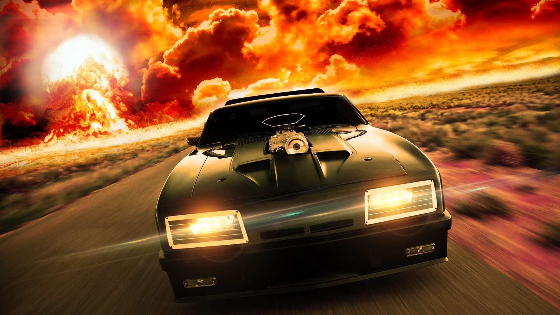 Wallpapers mad Max an explosion Ford Falcon Pursuit Special on the desktop