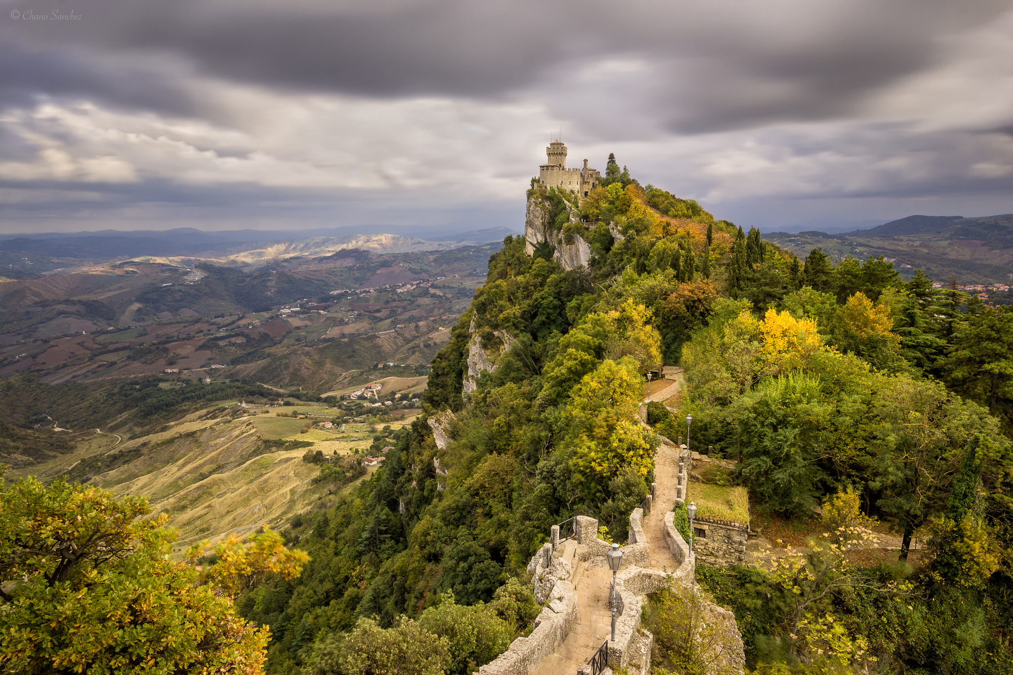 Wallpapers Secondo Torre and Passo delle Streghe landscape Monte Titano on the desktop