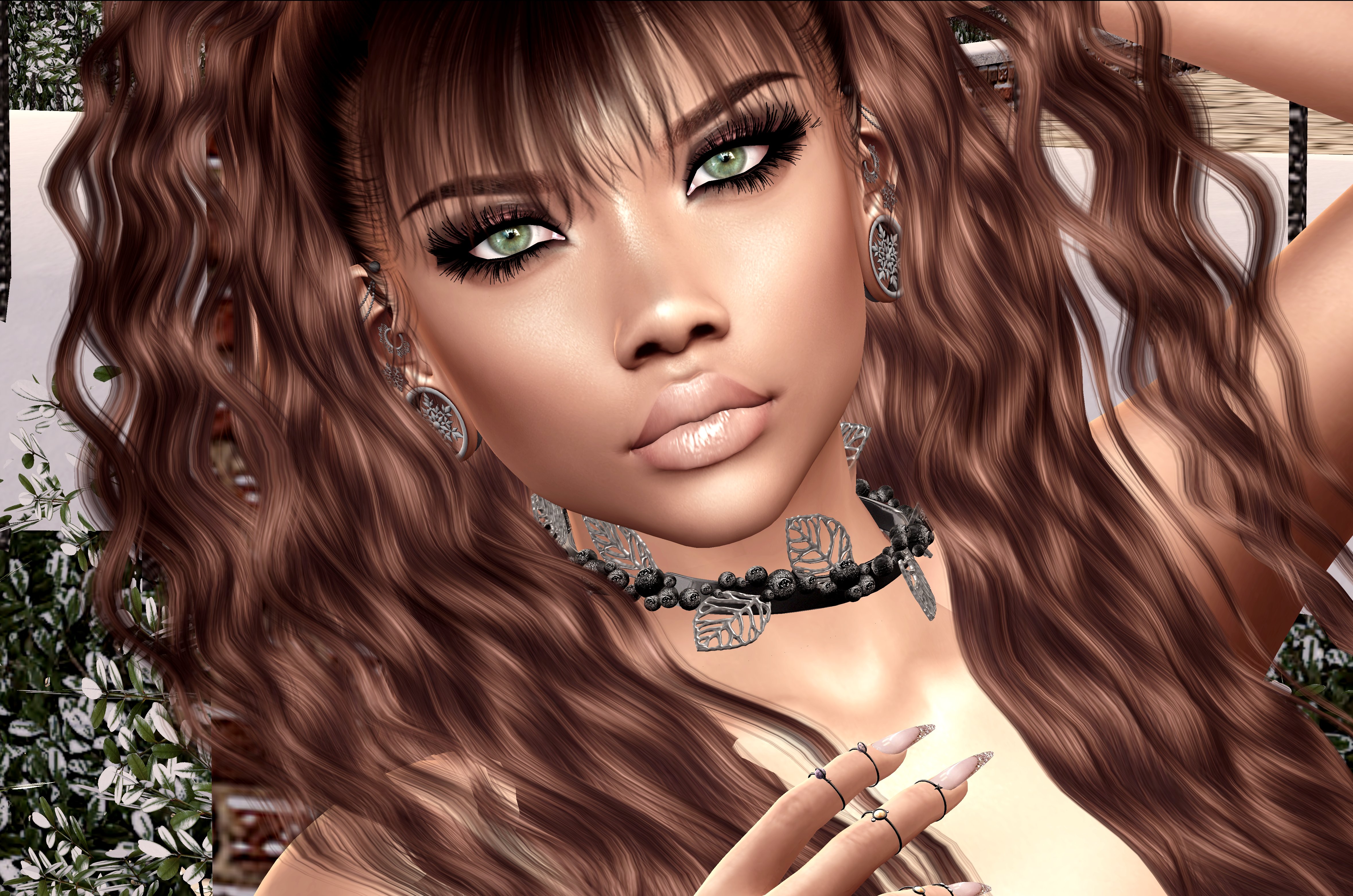 Wallpapers virtual girl hair portrait photo on the desktop