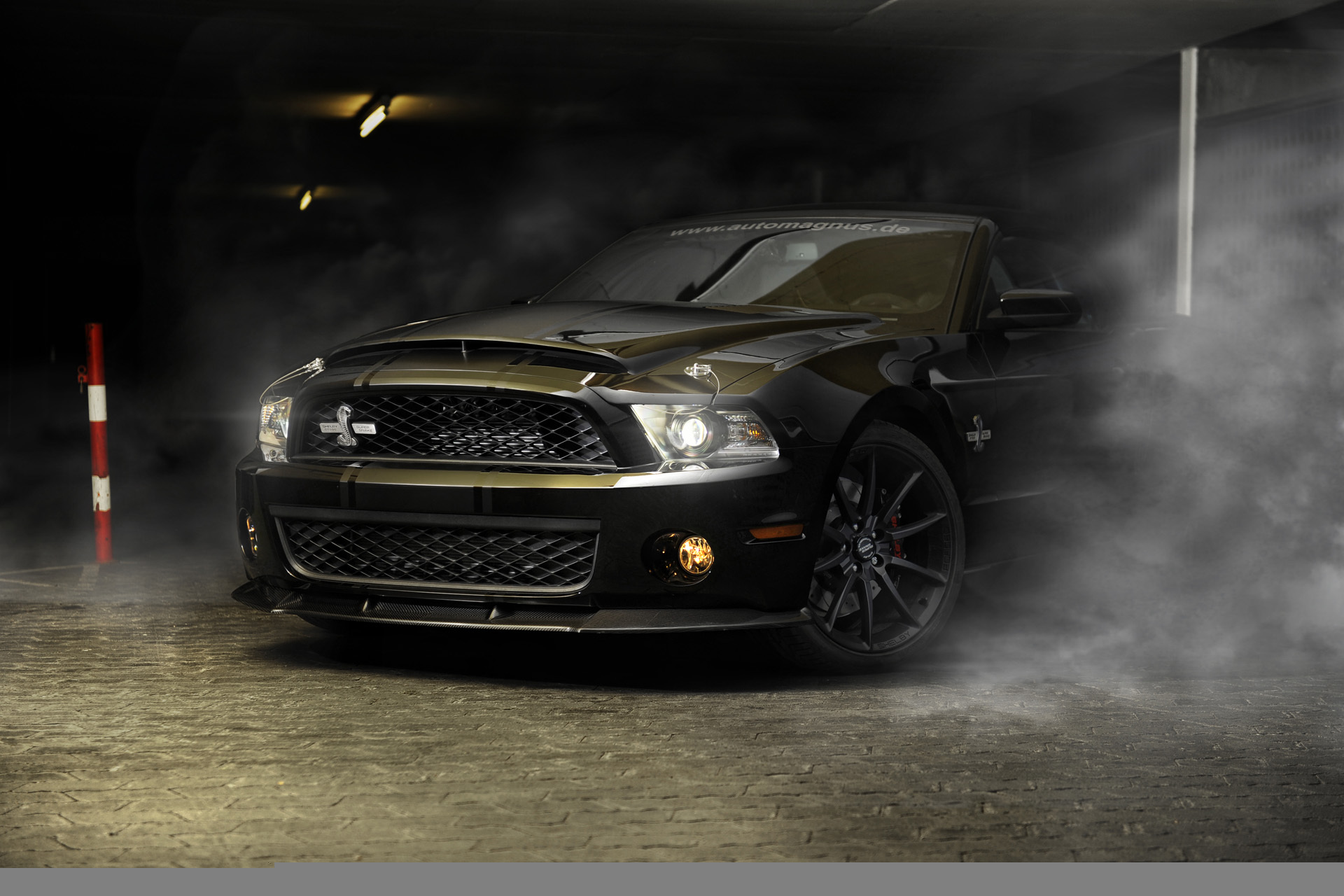 Wallpapers Ford Mustang GT500 black blown out on the desktop
