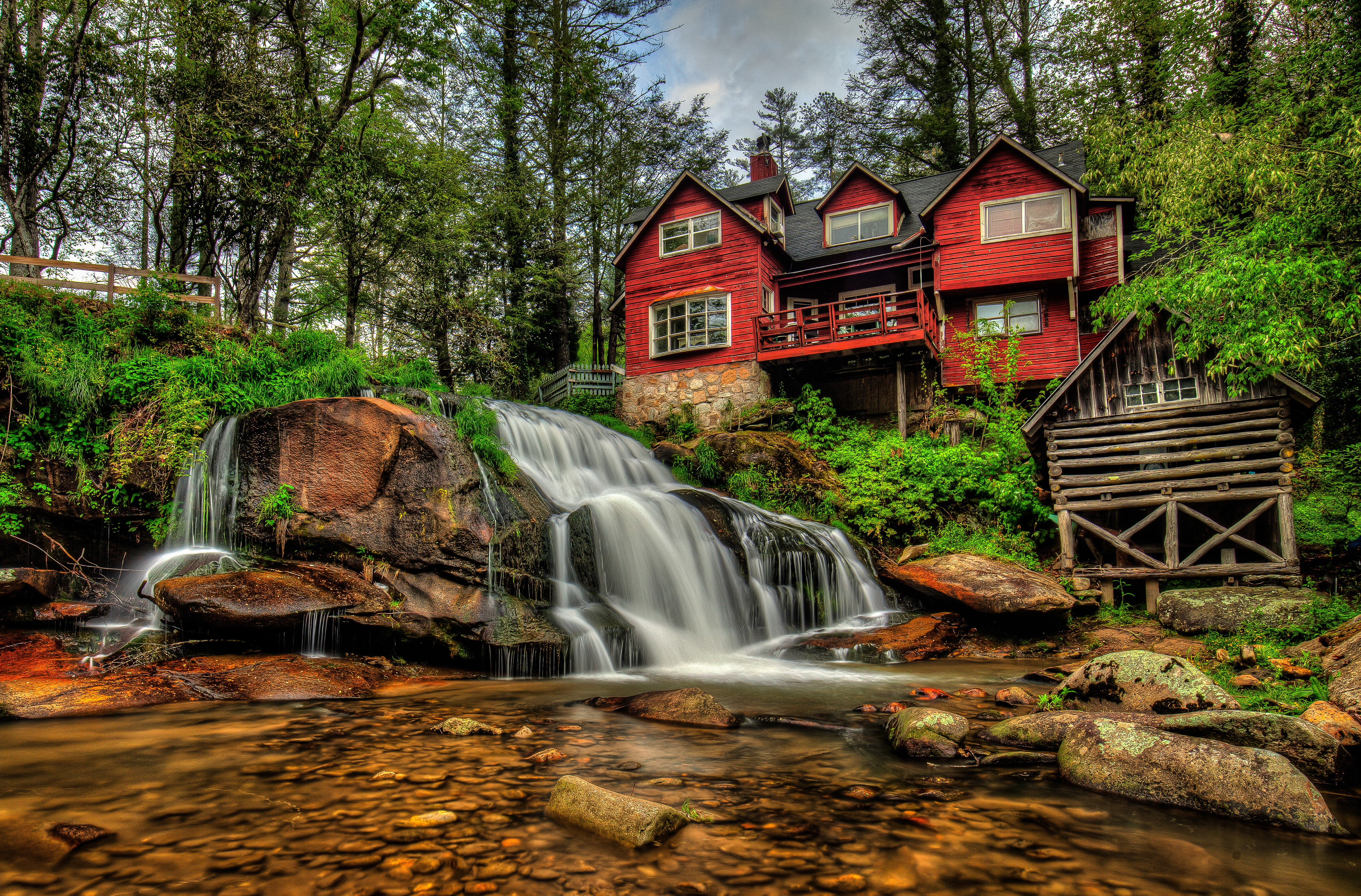 Wallpapers Mill Shoal Falls Pisgah National Forest North Carolina on the desktop